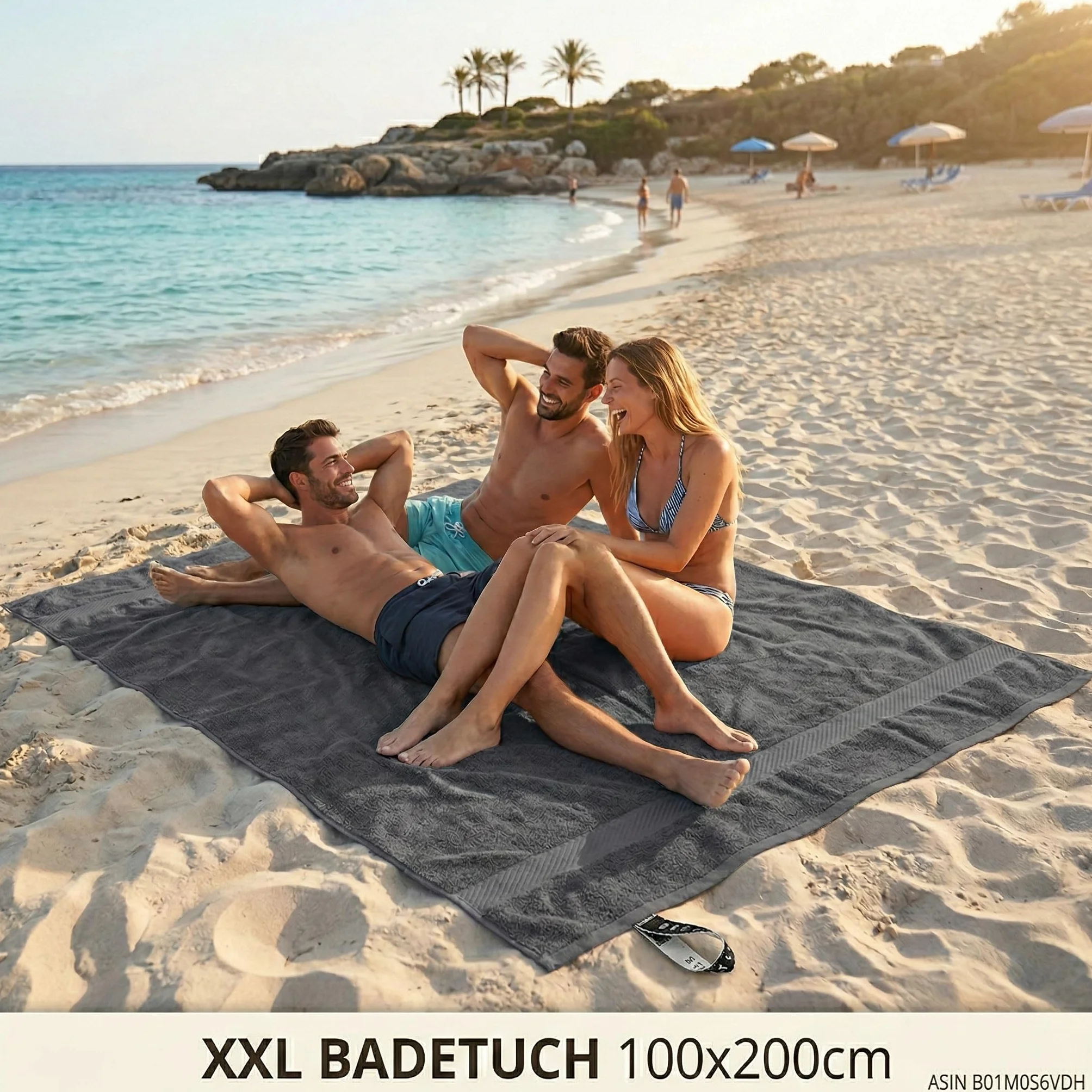 Betz Ręcznik kąpielowy XXL 100 x 200 cm, 100% bawełna – miękki ręcznik frotte do sauny i ręcznik plażowy – łatwy w pielęgnacji i chłonny – seria Palermo – kolor antracytowy szary
