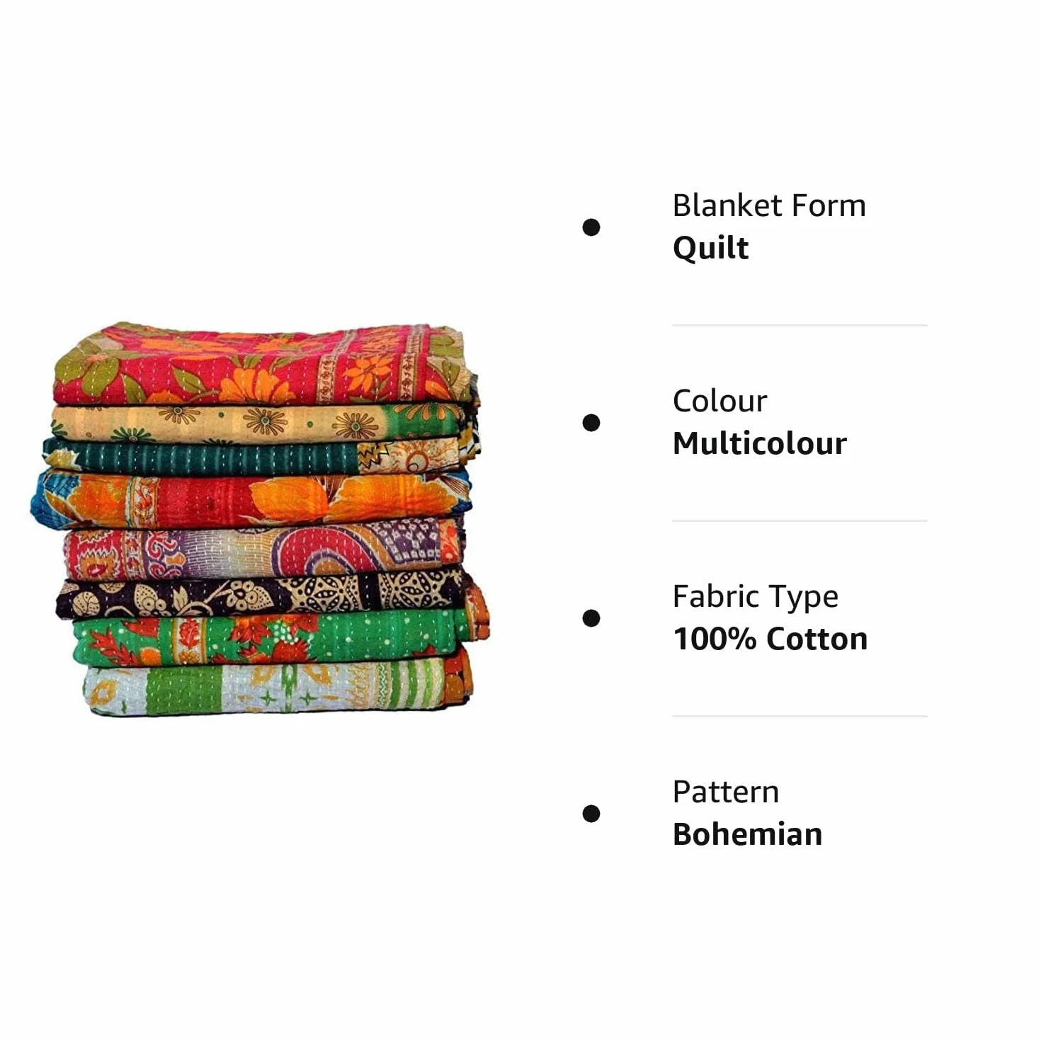 Estationeryhouse Indyjska kołdra vintage Kantha ręcznie robiona narzuta dwustronny koc narzuta na łóżko tkanina bawełniana boho kołdra (1)