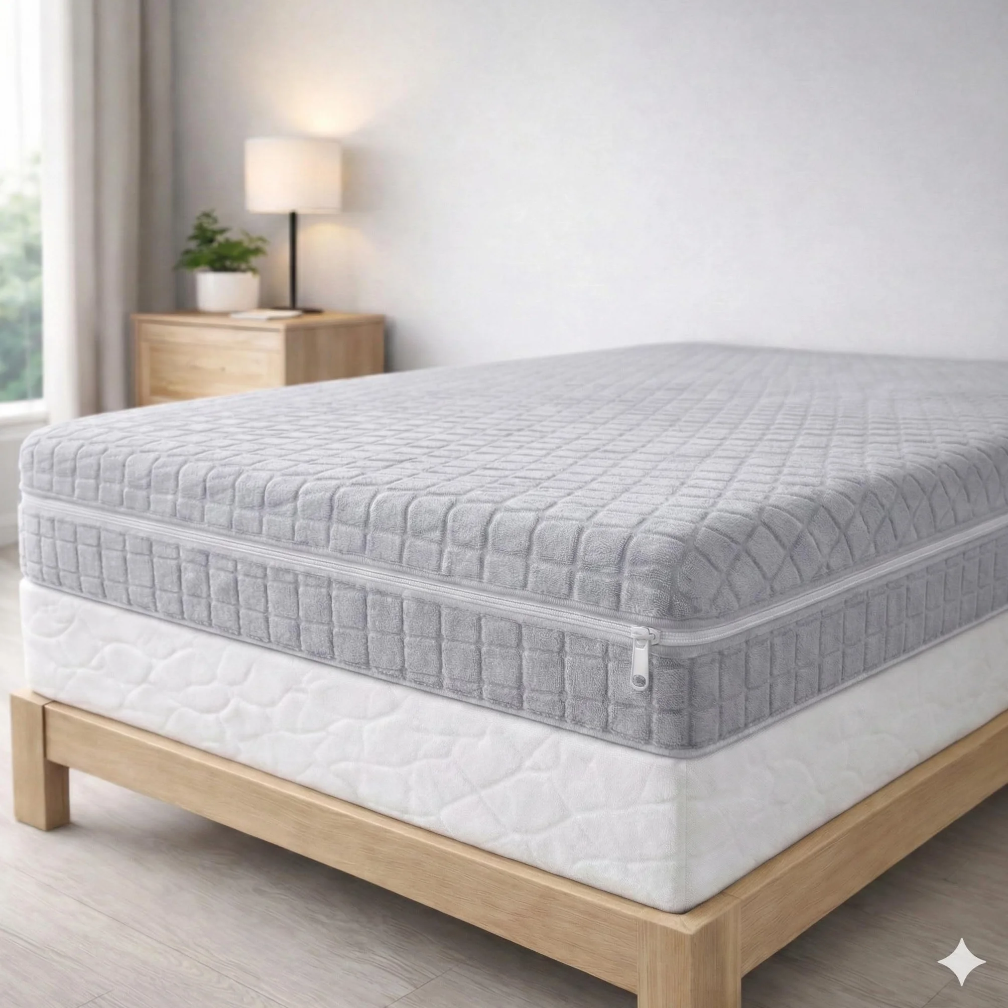Degrees home - Teide - Pokrowiec na materac - Ochraniacz na materac 140 cm - Pokrowiec na materac z zamkiem błyskawicznym - Ochraniacz na materac przeciw roztoczom - Łóżko 140 cm