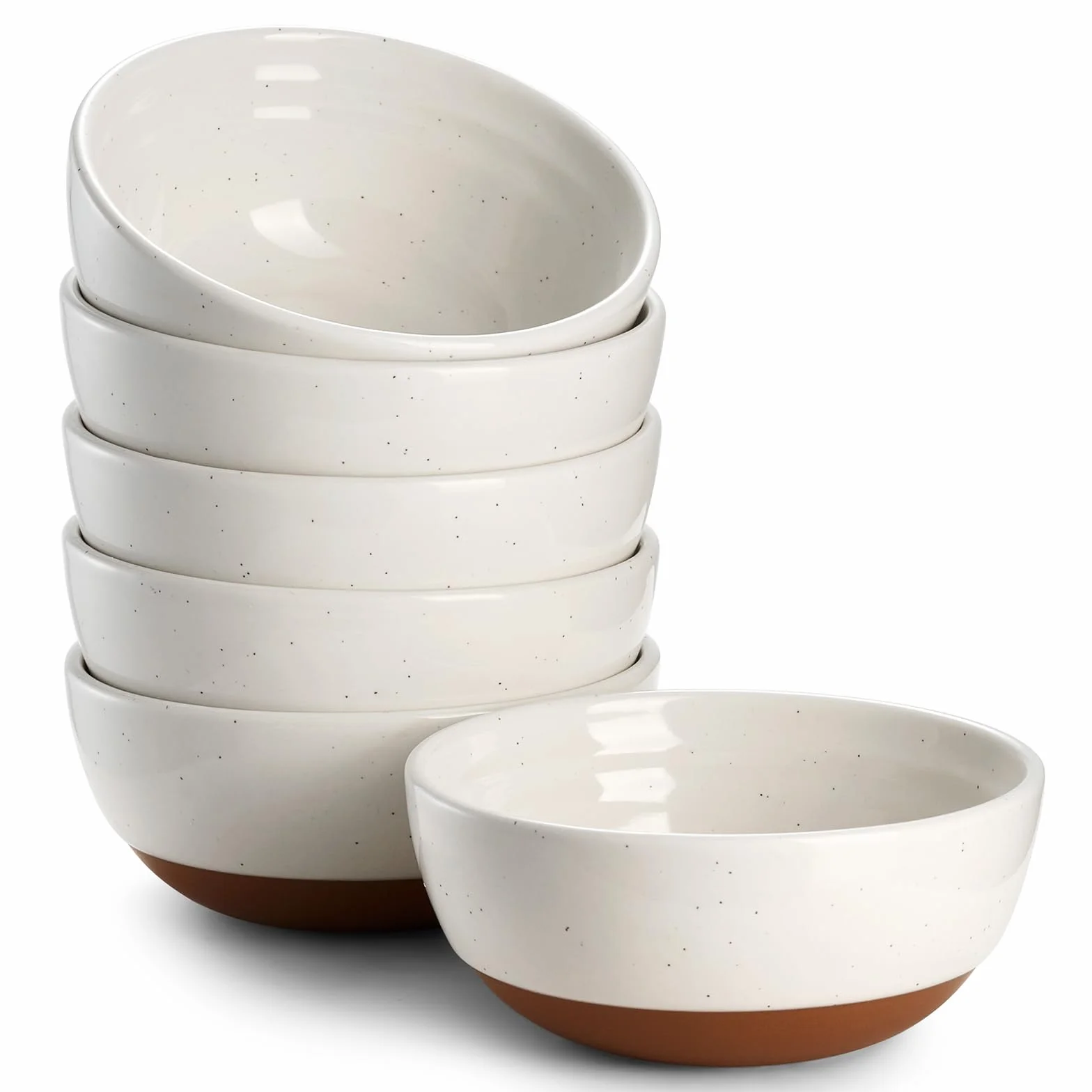 DOWAN Zestaw misek 6 – 270 ml / 11,4 cm, małe ceramiczne miski do serwowania płatków śniadaniowych, ryżu, deserów, tapas, przystawek, nadają się do mycia w zmywarce i kuchenki mikrofalowej, białe