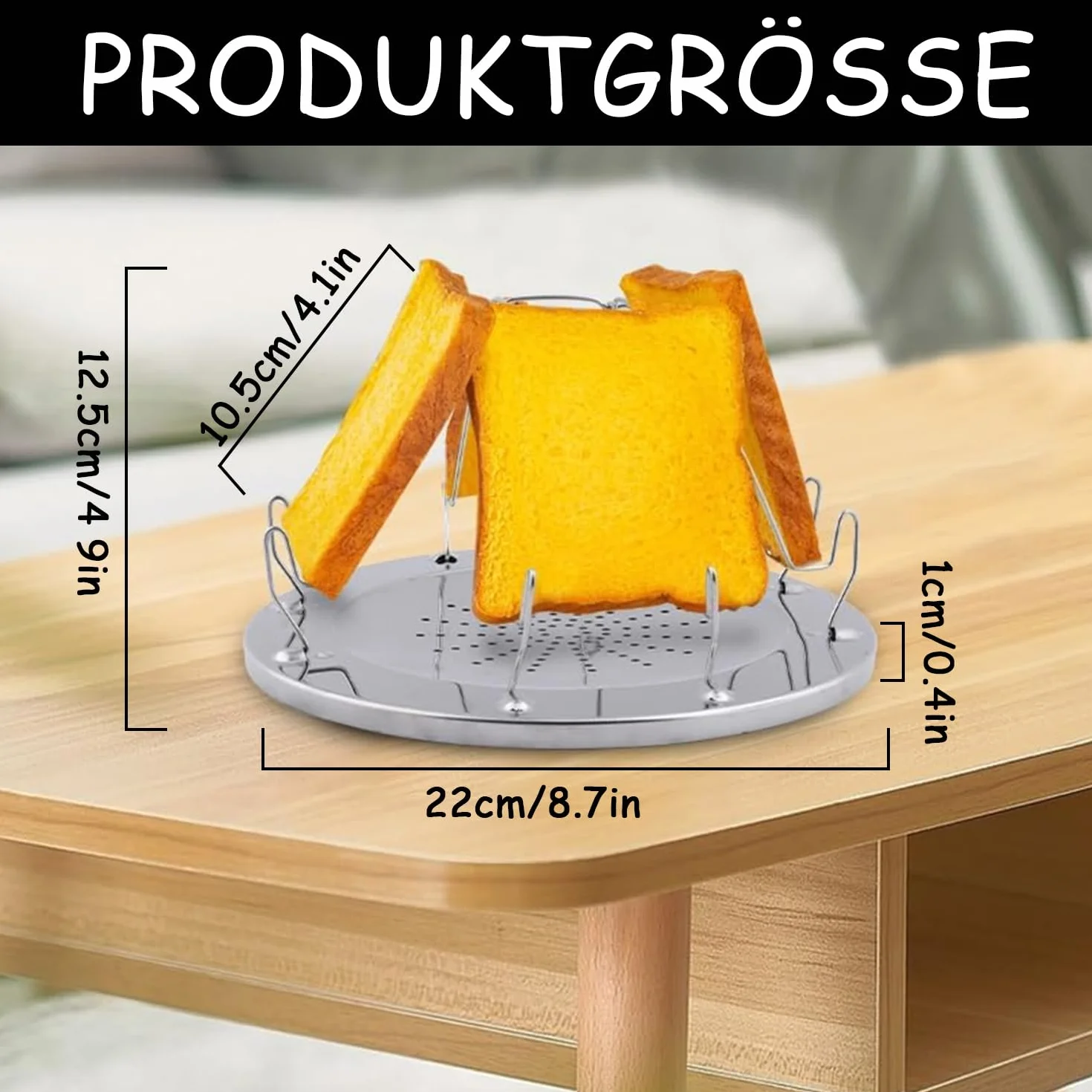 Toster kempingowy do kuchenki gazowej, 4 sztuki, składana nasadka ze stali nierdzewnej, mini toster, akcesoria kempingowe ze składanym stojakiem, na piknik, podróż, do kuchenki gazowej