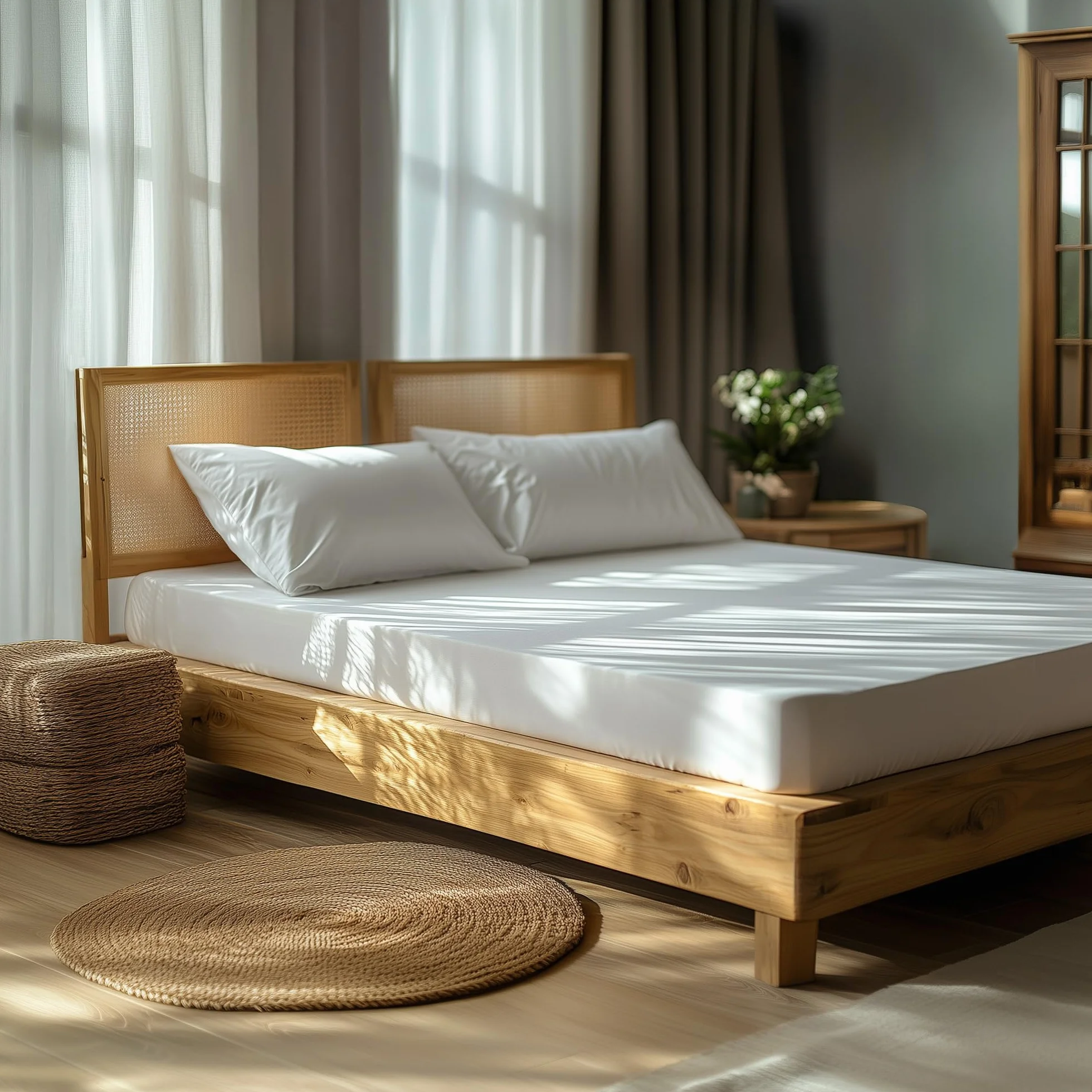 Flowen Prześcieradło z Gumką 160x200 cm Bawełniane 100% Bawełna Jersey 150 GSM | Prześcieradło na Materac do 30 cm Miękkie Oddychające Elastyczne | Certyfikat OEKO-TEX Standard 100 Białe