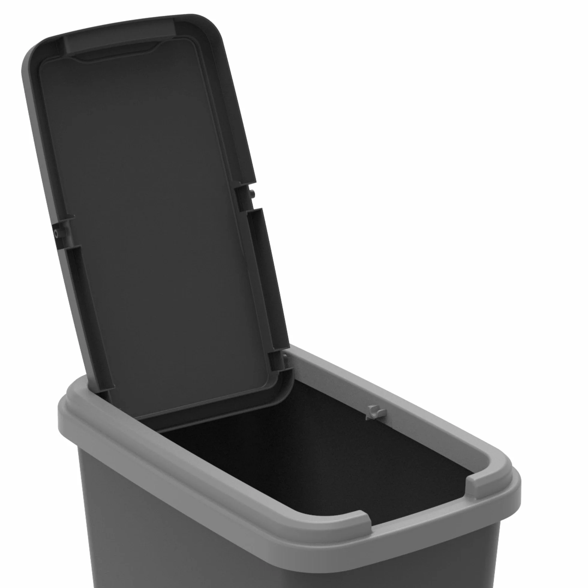 Sundis Green Bin kosz na śmieci do sortowania, 25 l, wewnętrzny, prostokątny, z tworzywa sztucznego pochodzącego z recyklingu, pokrywa na bujane lub stałe, z naklejkami do kuchni, biura, pralni,