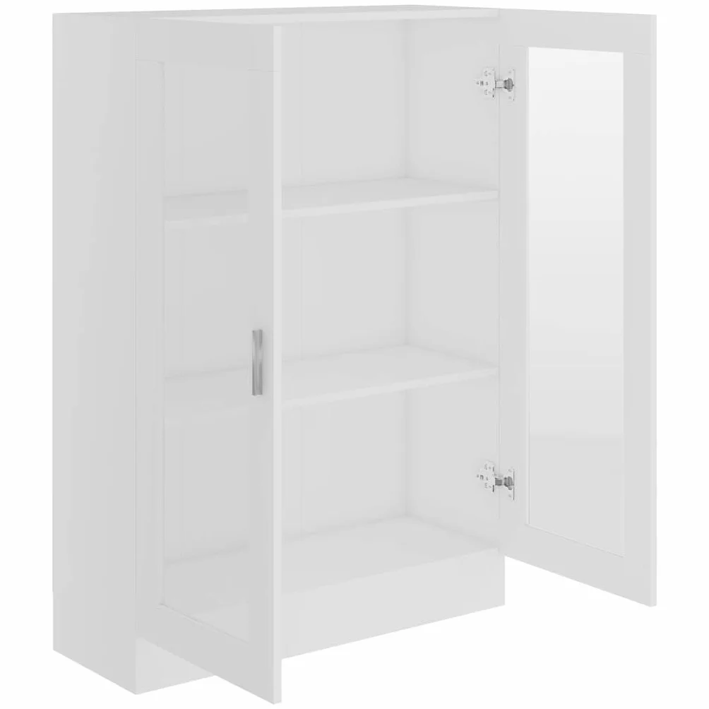 vidaXL Witryna, biała, 82,5x30,5x115 cm, materiał drewnopochodny