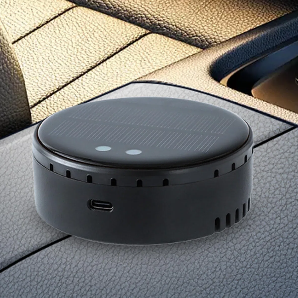 Car Air Purifier Odor Eliminator, Solar Portable HEPA Air Freshener, kompaktowy design, kabel USB, do pojazdów, sypialni, toalety, małego domu deodorizing 3,43 x 3,66 x 1,42 cala