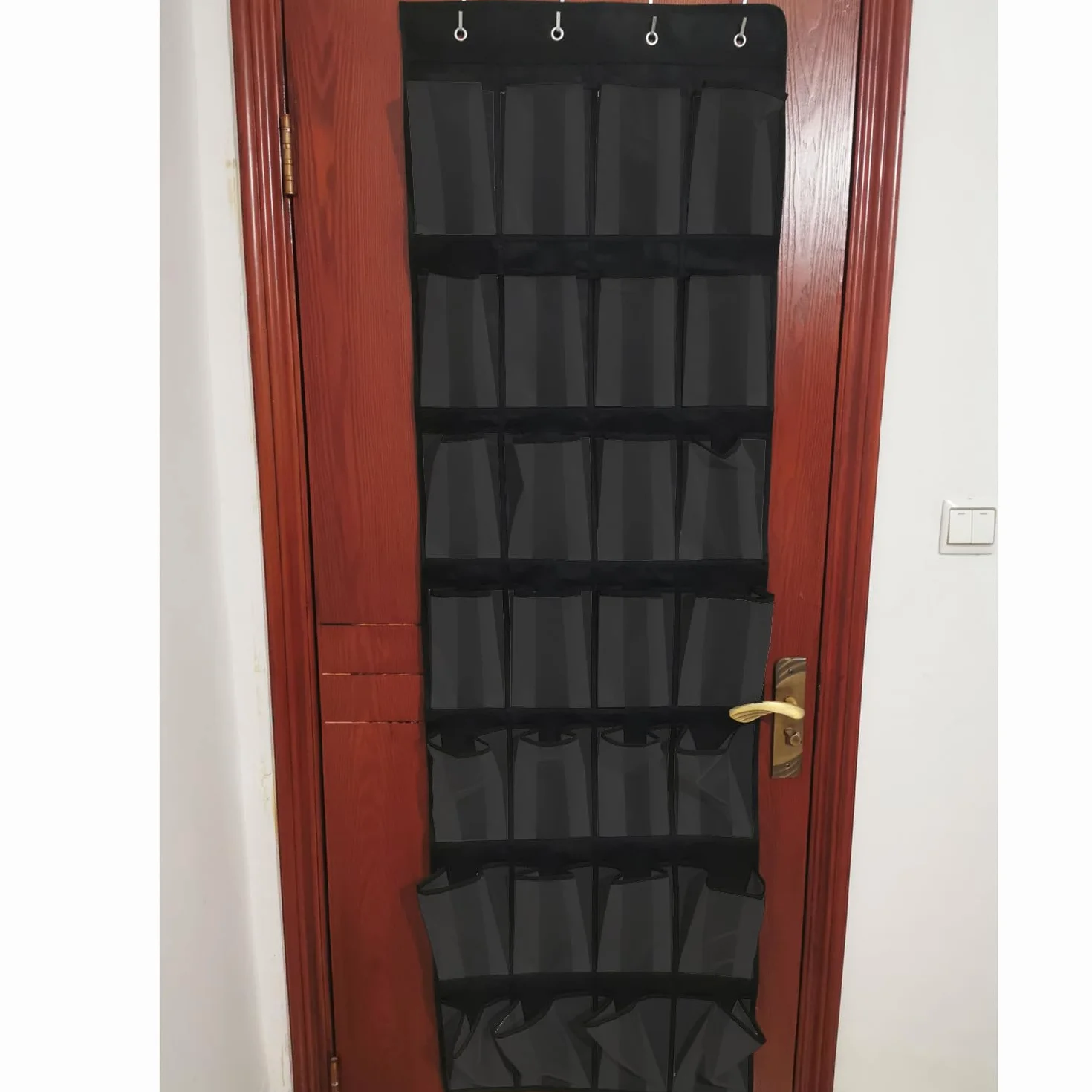 1 torba do przechowywania do zawieszenia za drzwiami, 28 dużych kieszeni z siatki i 4 metalowe haczyki. Szafki na buty, wiszące szafki na buty, torby do przechowywania na ścianie, wiszące