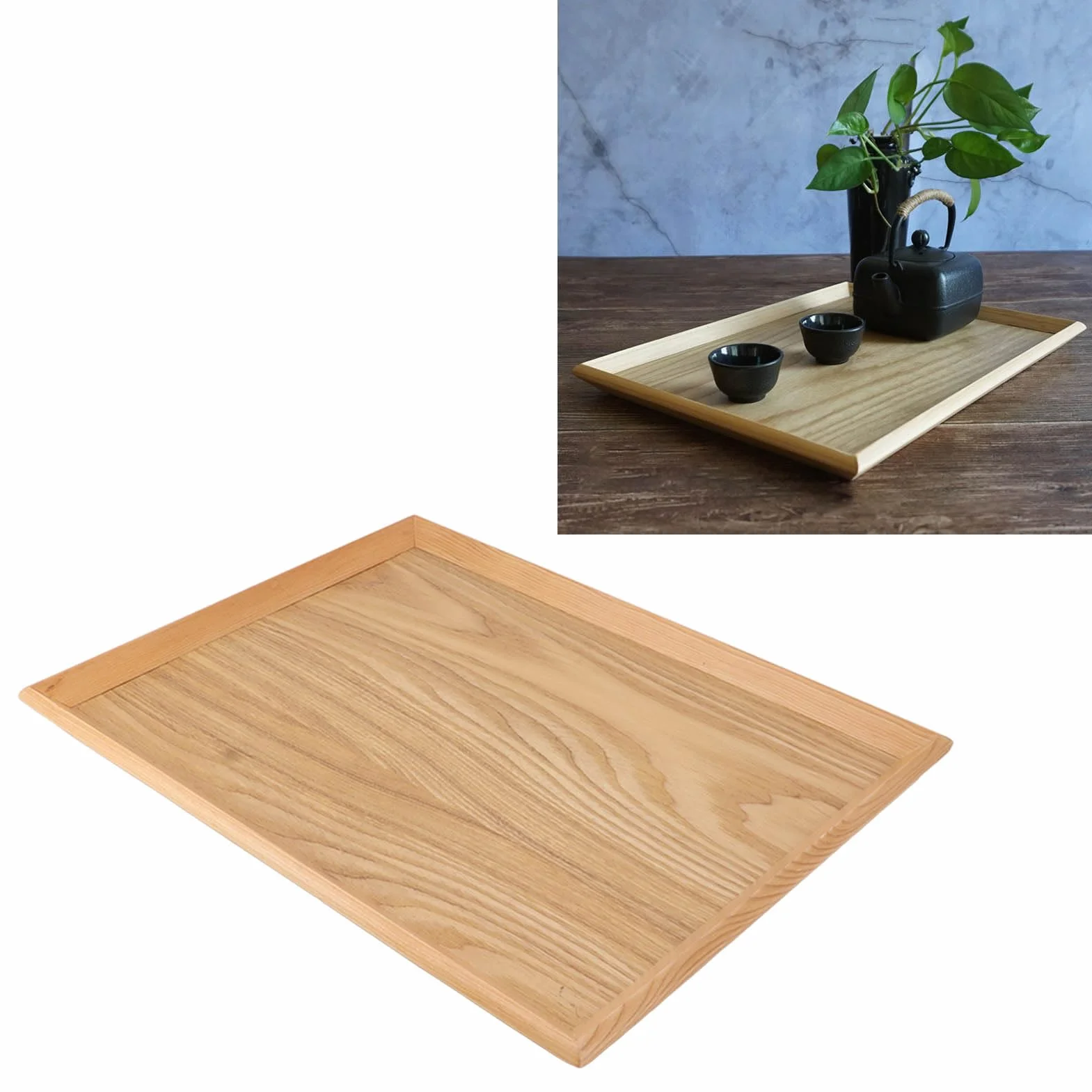Drewniana taca do serwowania duża prostokątna 40x30.5cm