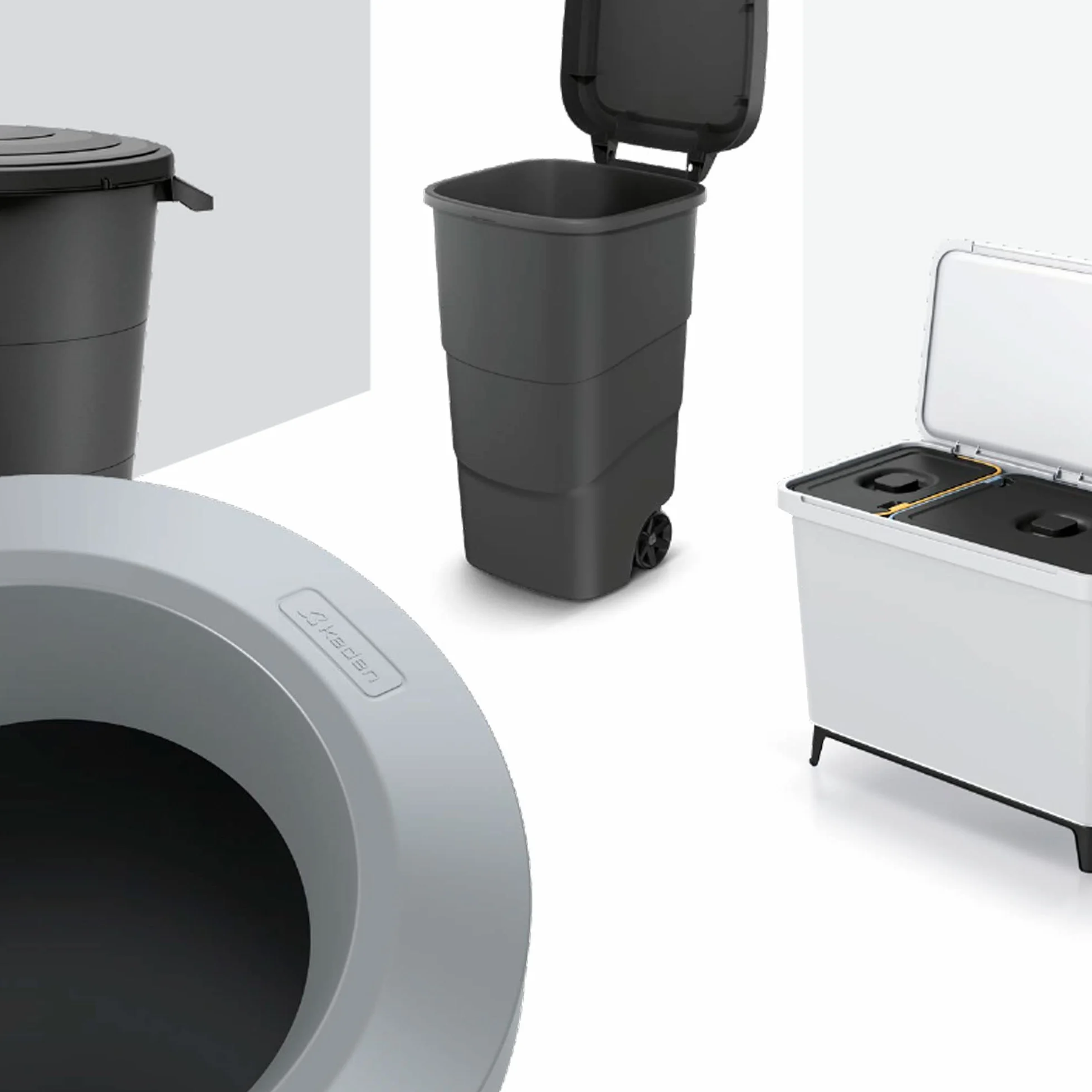 Kosz do recyklingu w kształcie kwadratu 12L biały KEDEN