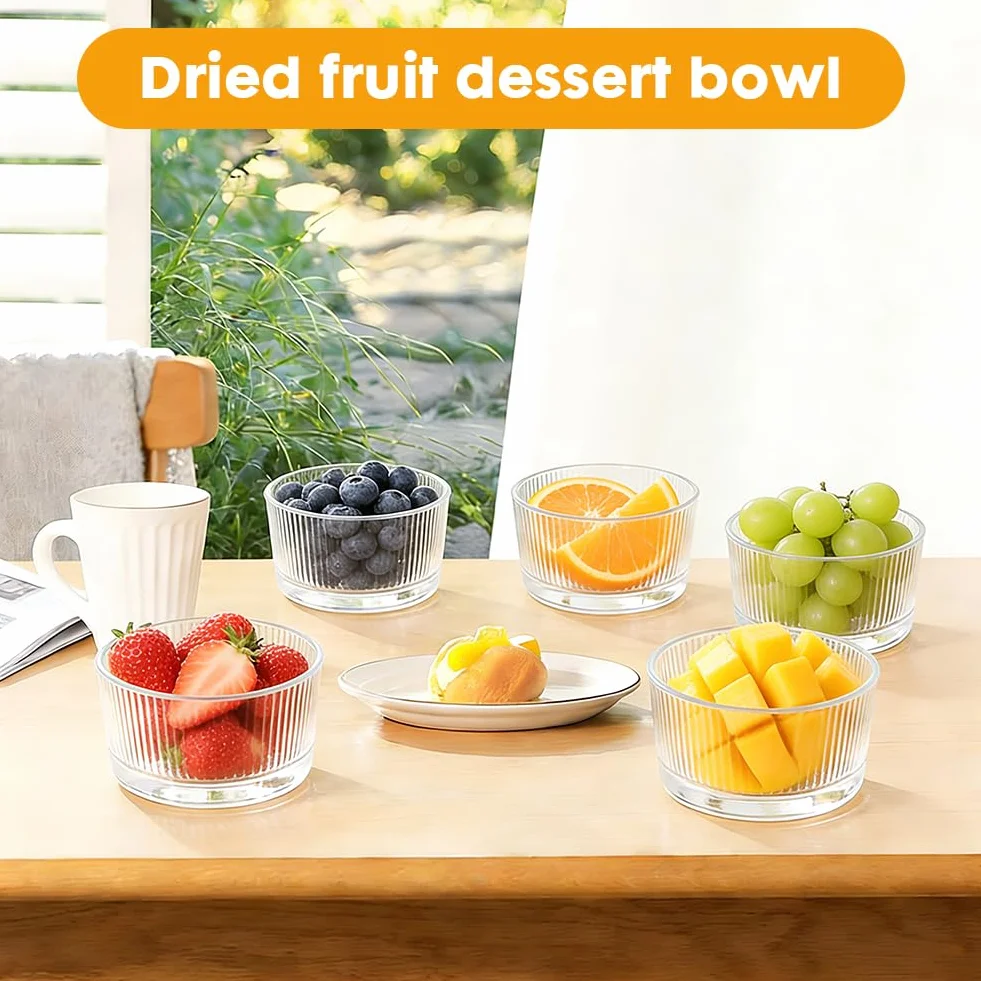 Zestaw 8 przezroczystych szklanek deserowych 200 ml, małe miseczki deserowe ze szkła, idealne do tiramisu, panna cotta, puddingu i deserów warstwowych