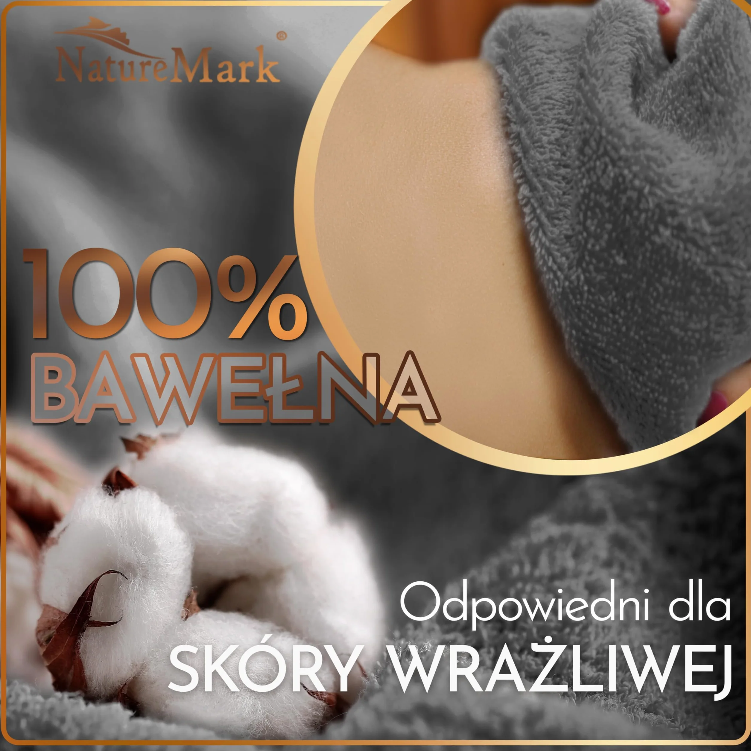 NatureMark Ręcznik do sauny 100% bawełna 80 x 200 cm antracyt szary