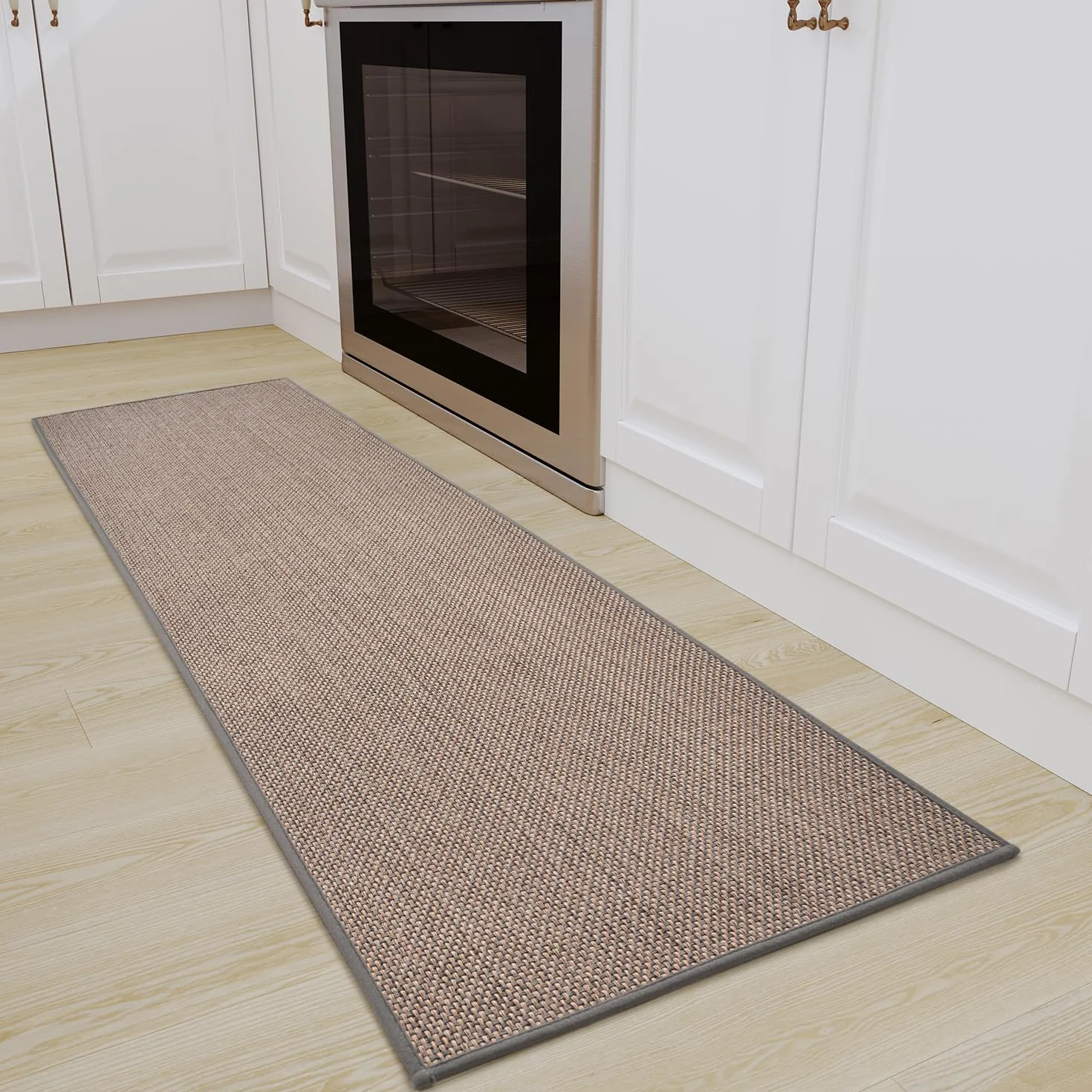 SIXHOME Antypoślizgowe maty kuchenne – zmywalne, chłonne i odporne na plamy maty podłogowe, 50 x 180 cm, szare