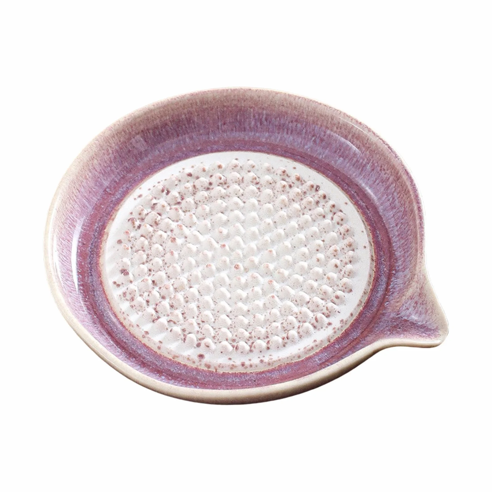 Ceramiczny talerz do tarcia czosnku - naczynie do mielenia przygotowywania potraw | Gradientowa powierzchnia glazury z teksturowanym wzorem zębów, uniwersalne narzędzie rozgniatania imbiru, cebu