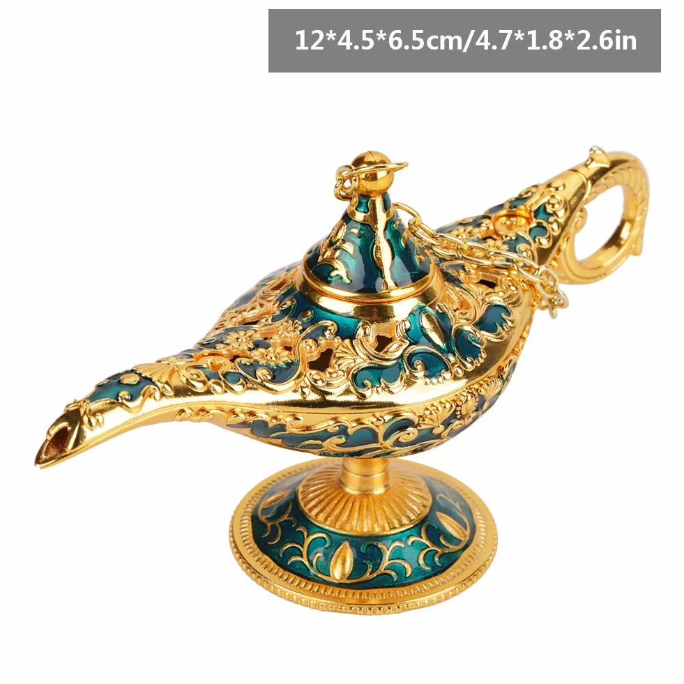 Aladdin lampa, Aladdin orientalna dekoracja, Aladdin Magic Genie metalowa rzeźbiona wydrążona legendarna lampa, puste światło Aladdin Magic Genie, Wishing Pot