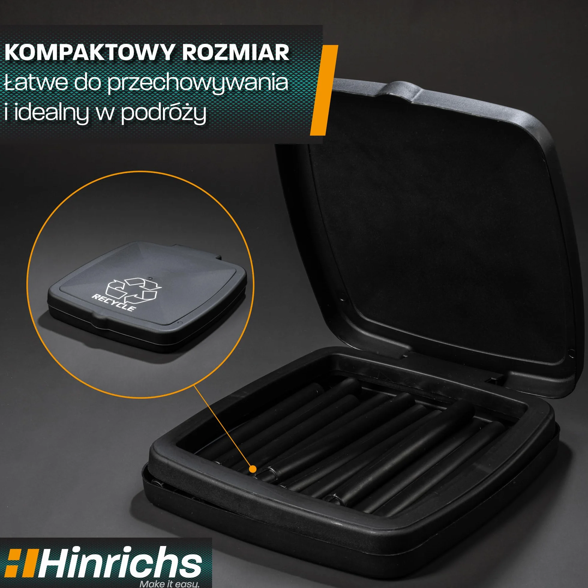Hinrichs Stojak na Worki na Śmieci 120L - Uchwyt na Worki na Śmieci z regulacją Wysokości z Pokrywką do Worków na Śmieci 120L - Uchwyt na Worki na Śmieci z Pokrywą w Zestawie 2 Worki na Śmieci 120L