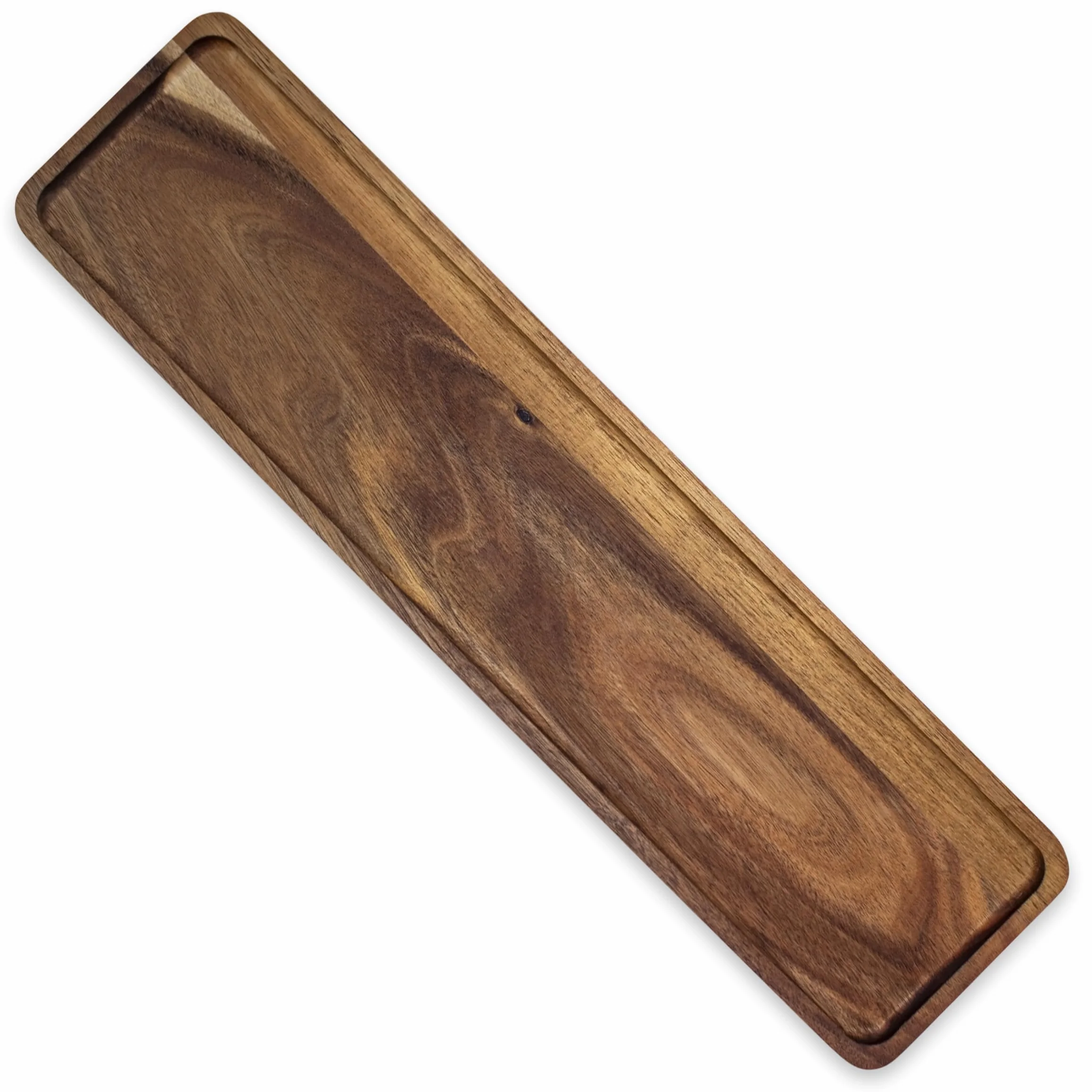 Taca dekoracyjna z naturalnego drewna akacjowego – 60 x 15 cm – podstawka pod świece z litego drewna – taca na świece, drewniana taca na świece, dekoracja stołu na Boże Narodzenie, adwent wesele