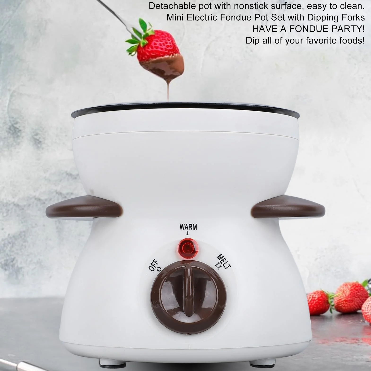 Zestaw Mini Elektrycznych Garnków do Fondue, Idealny do Topienia Czekolady, Sera i Zupy Mięsnej, Idealny na Imprezy, Wybór Prezentów na Różne Okazje (-3113240143612)