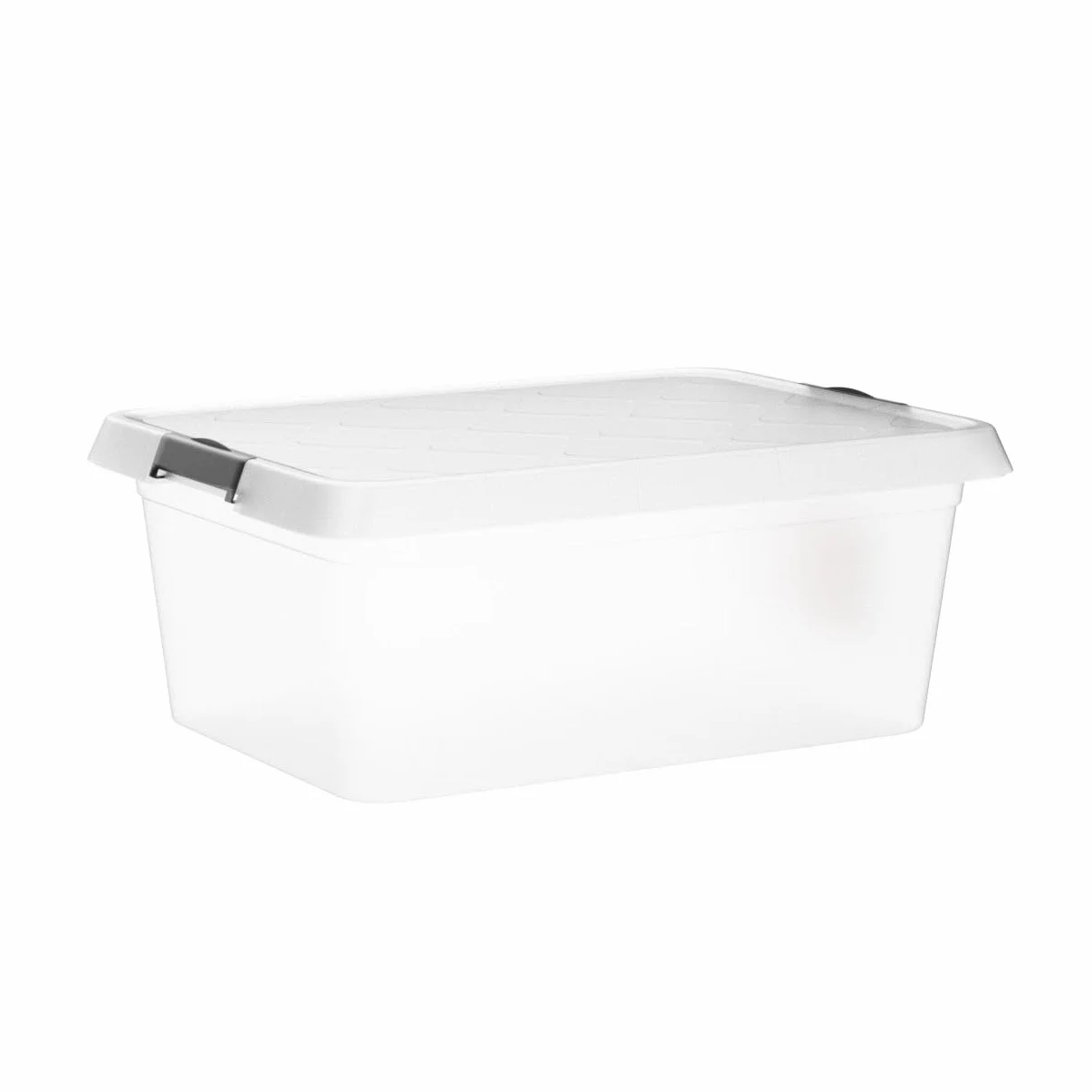 ATHLON TOOLS 4 x 12,5 l pudełka do przechowywania z pokrywką, przeznaczone do kontaktu z żywnością – klipsy zamykające – 100% nowe tworzywo sztuczne, przezroczyste
