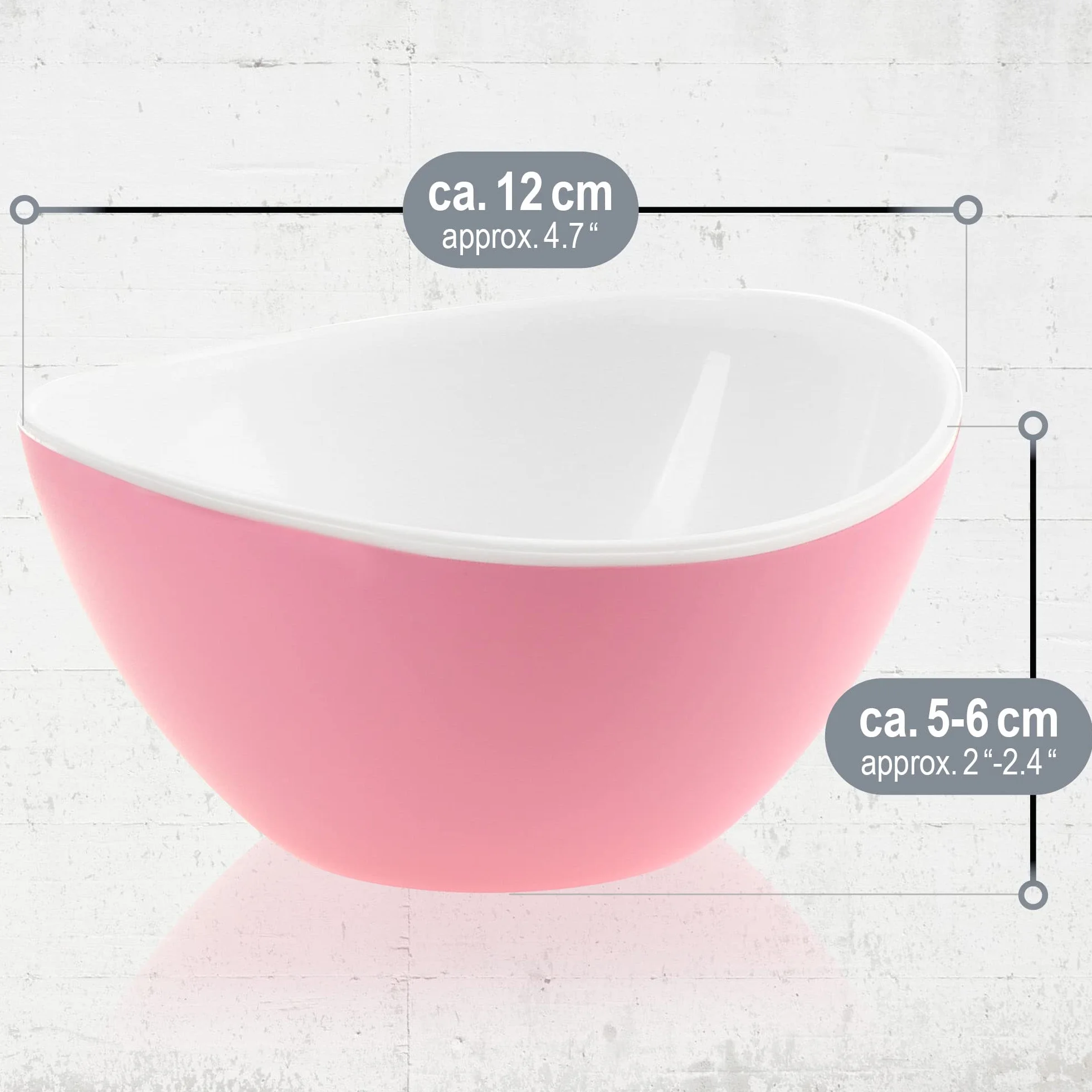 Com-Four Zestaw 12 Misek Sałatkowych, Plastikowe Miski na Przekąski, Dekoracyjne, Do Zmywarki