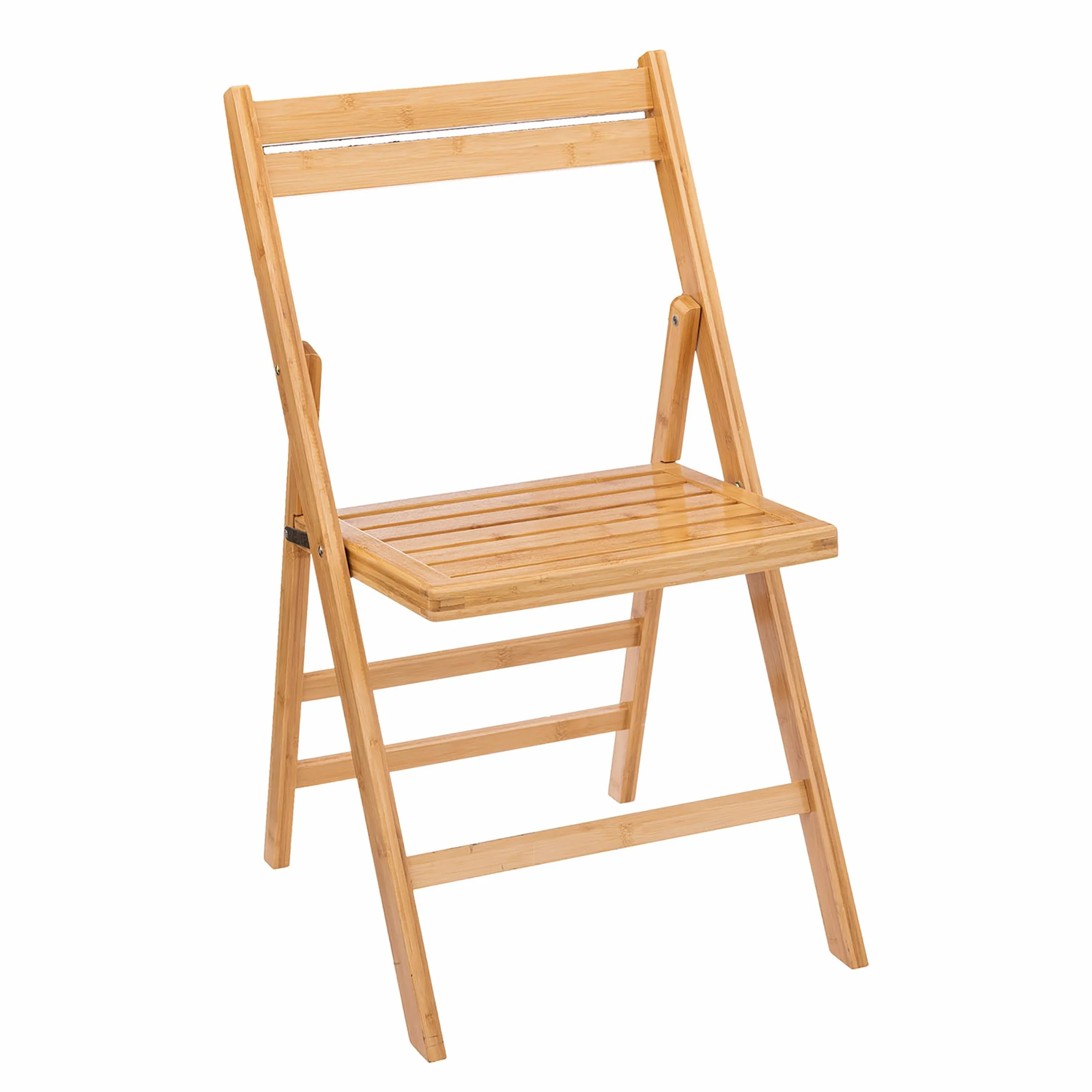 Spetebo Bambusowe krzesło składane w kolorze naturalnym – 78 x 44 cm – krzesło kuchenne składane z drewna FSC – klasyczne drewniane krzesło do użytku domowego