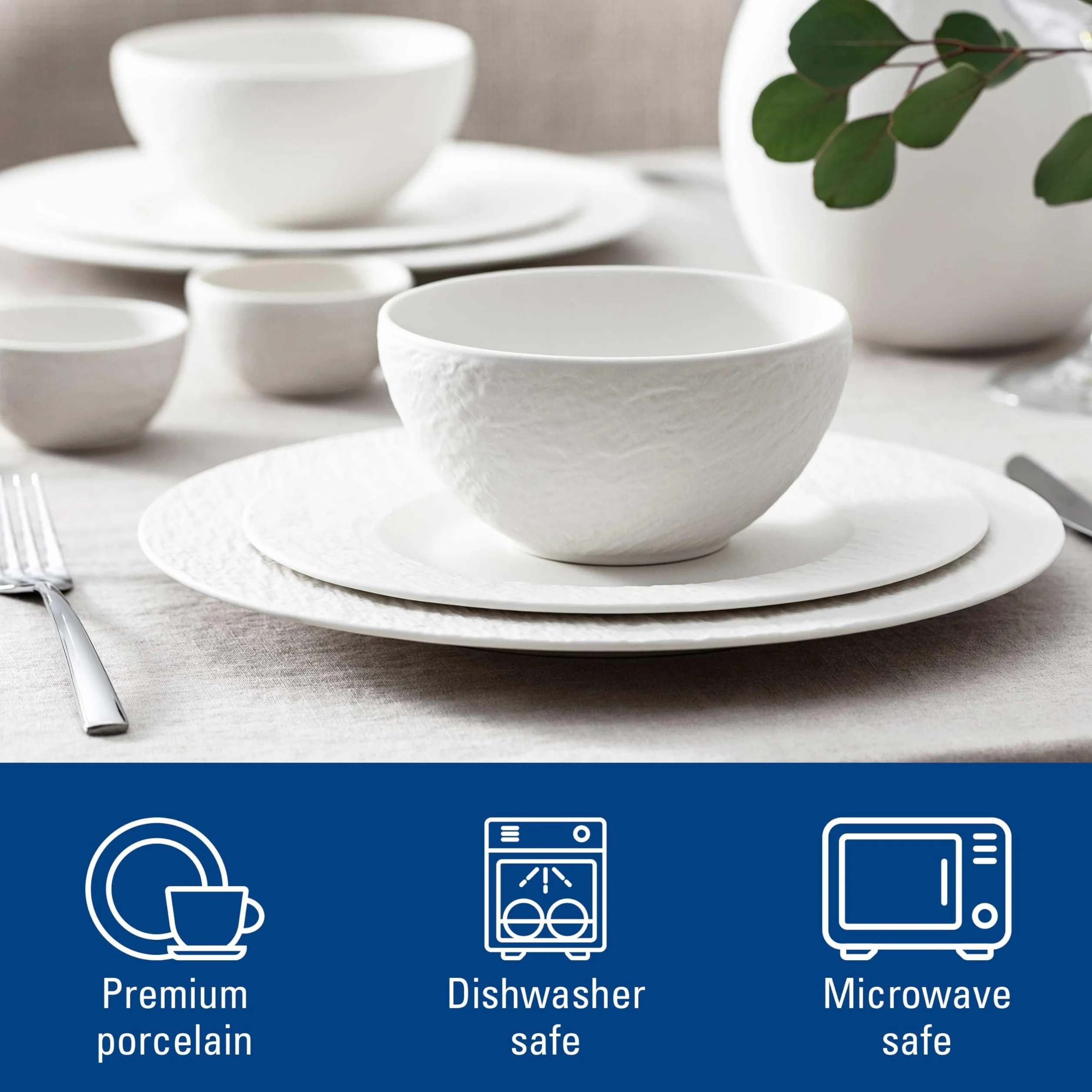 Villeroy & Boch – Manufacture Rock blanc, zestaw starter, 6 elementów, Porcelana Premium, biały