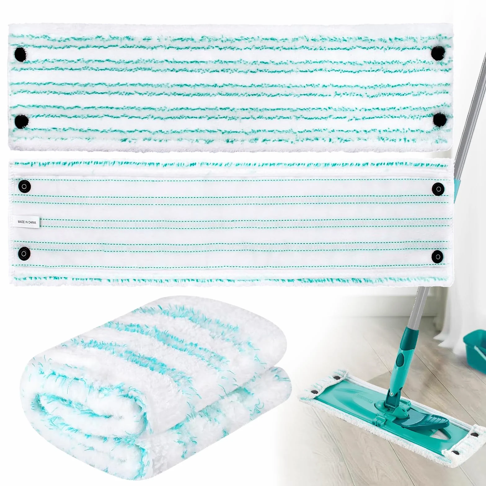 GIBOHOM pokrowiec na mop do mopa Leifheit Combi/Clean Twist M Micro Duo nakładka wymienna do mopa z mikrofibry