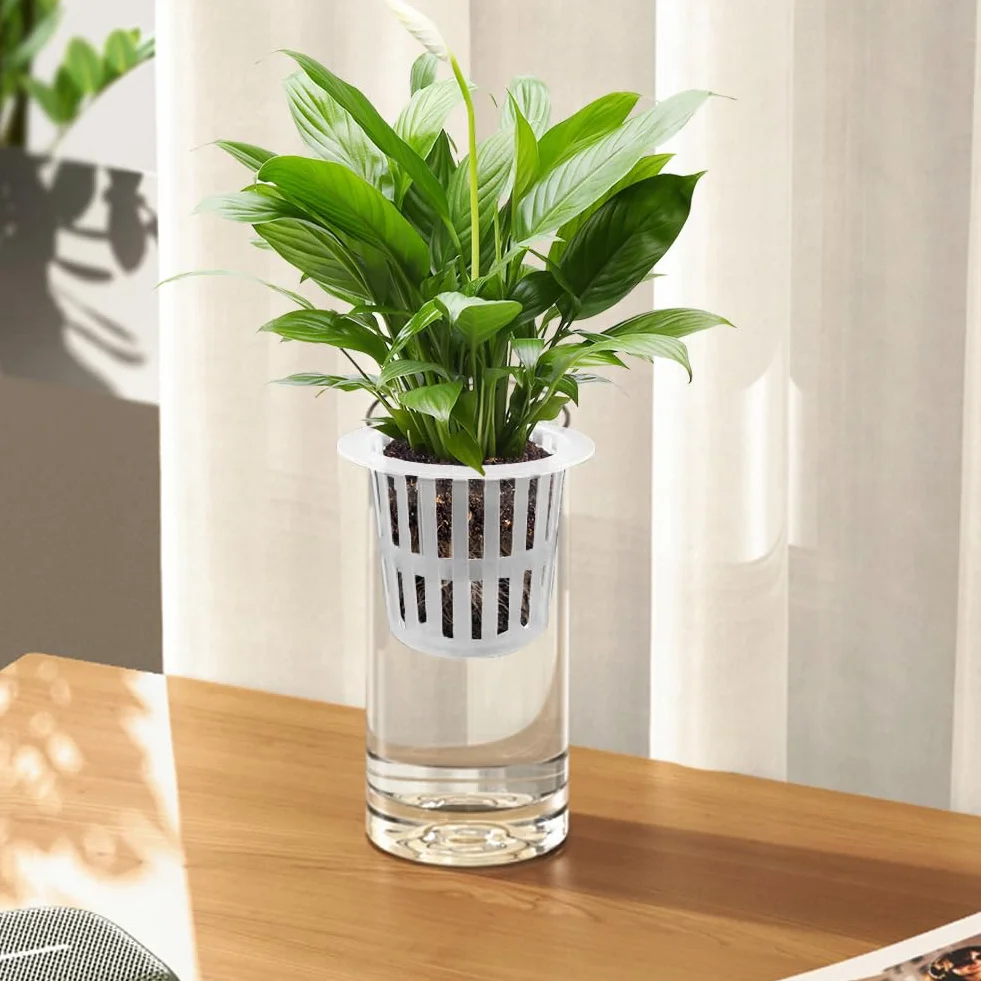 Olrla Zestaw 2-częściowy przezroczysty akrylowy wazon na kwiaty 25 x 12 cm i 20 x 10 cm, nietłukący się plastikowy wazon cylindryczny do aranżacji kwiatów, dekoracji ślubnych, DIY