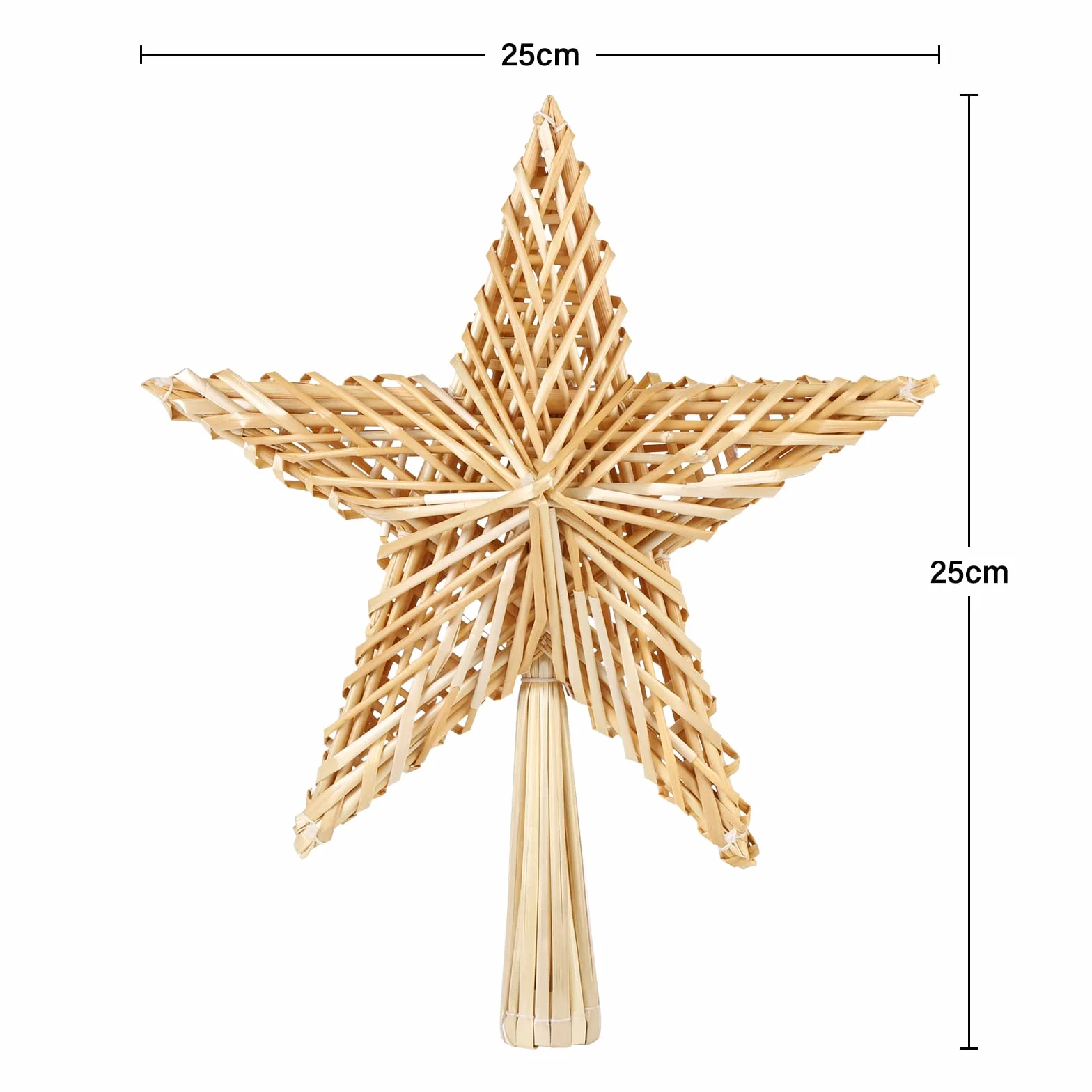 SALCAR Gwiazda choinkowa ze słomy, 25 cm, ręcznie robiona naturalna ozdoba na choinkę