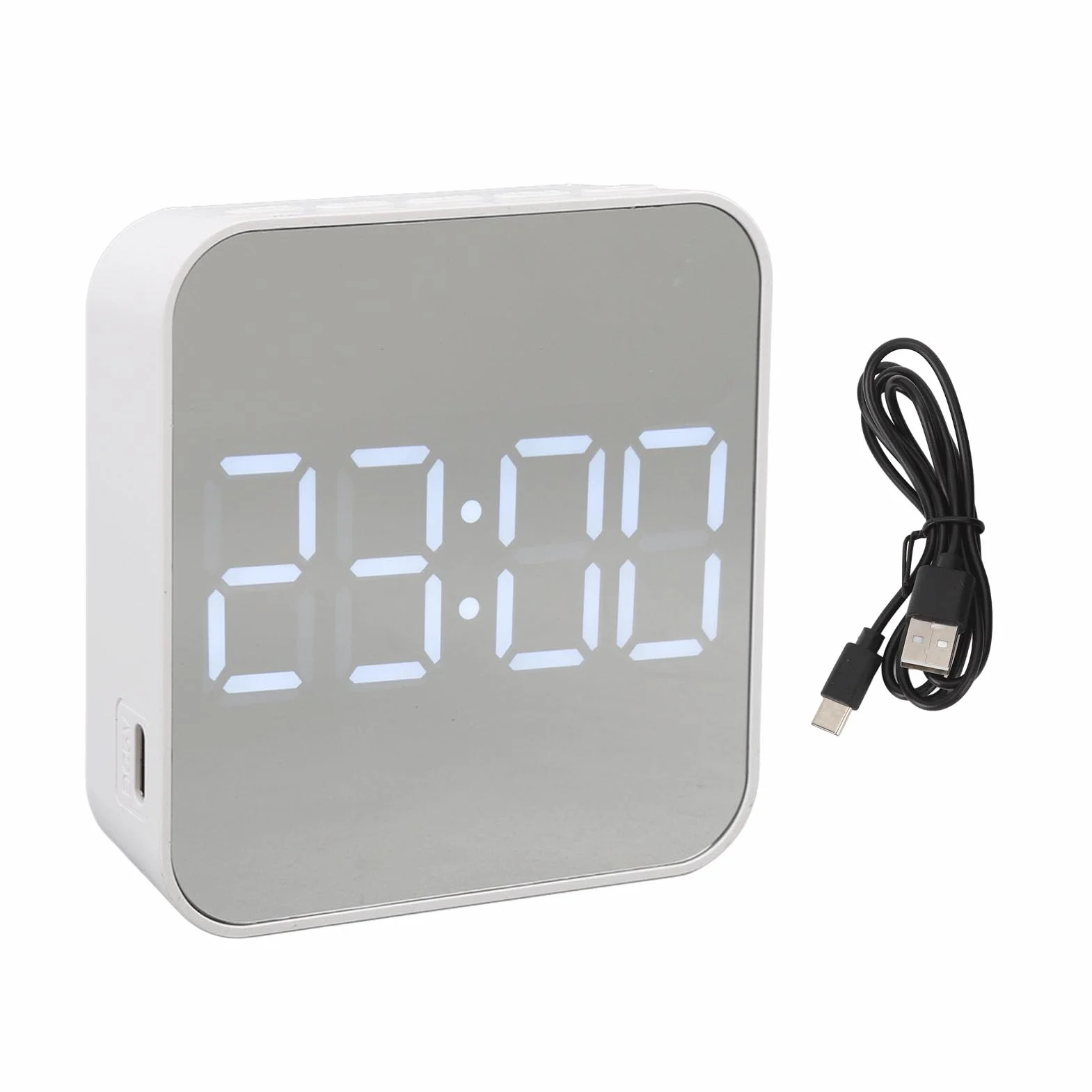 Mały Zegar Cyfrowy, Cyfrowy Budzik z temperaturą, Wyświetlaniem Daty, Trybami Nocnymi i Alarmowymi, Zegar Elektroniczny LED Zegar Stołowy z 2 Alarmami do Sypialni, Salonu, Biura