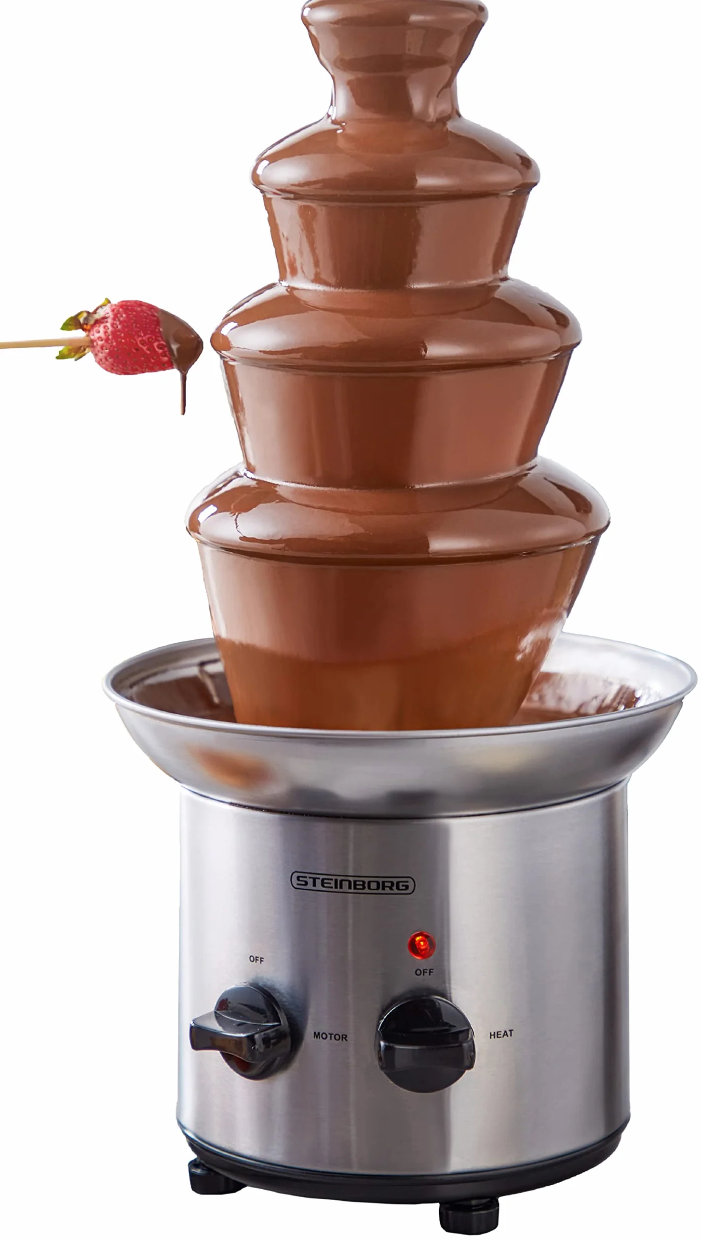 Czekoladowa fontanna | 170 W | 1250 g | wysokiej jakości i trwała stal nierdzewna | 4-stopniowa | odporna na wysokie temperatury | fontanna czekoladowa | fondue | fondue | czekolada |