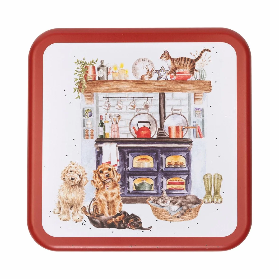Wrendale Designs Country Kitchen Świąteczna szkatułka na jedzenie dla psa i kota
