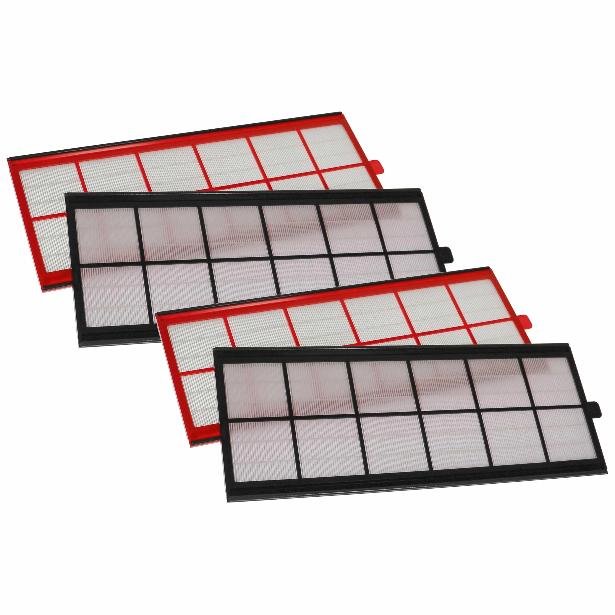 vhbw Zestaw filtrów kompatybilny z urządzeniem wentylacyjnym Zehnder ComfoD 300, 350, 450, filtr powietrza G4 / F7 (4 szt.), biały/czerwony/czarny