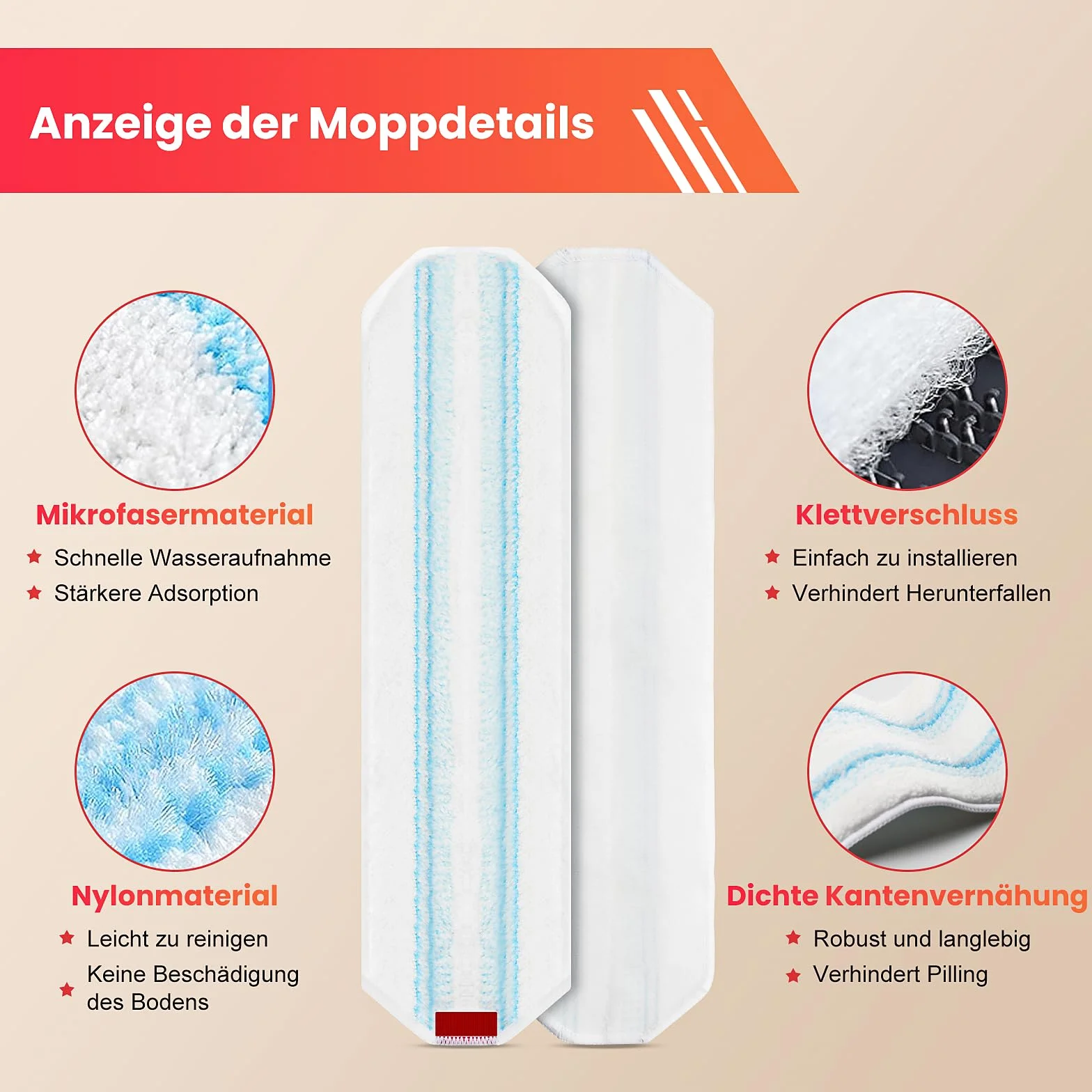 8 sztuk zapasowych pokrowców do wycieraczek Vileda H2PrO, podkładki z mikrofibry, zamiennik do płaskich podkładek O-Cedar H2prO, super siła czyszczenia, można prać w pralce i wielokrotnego użytku