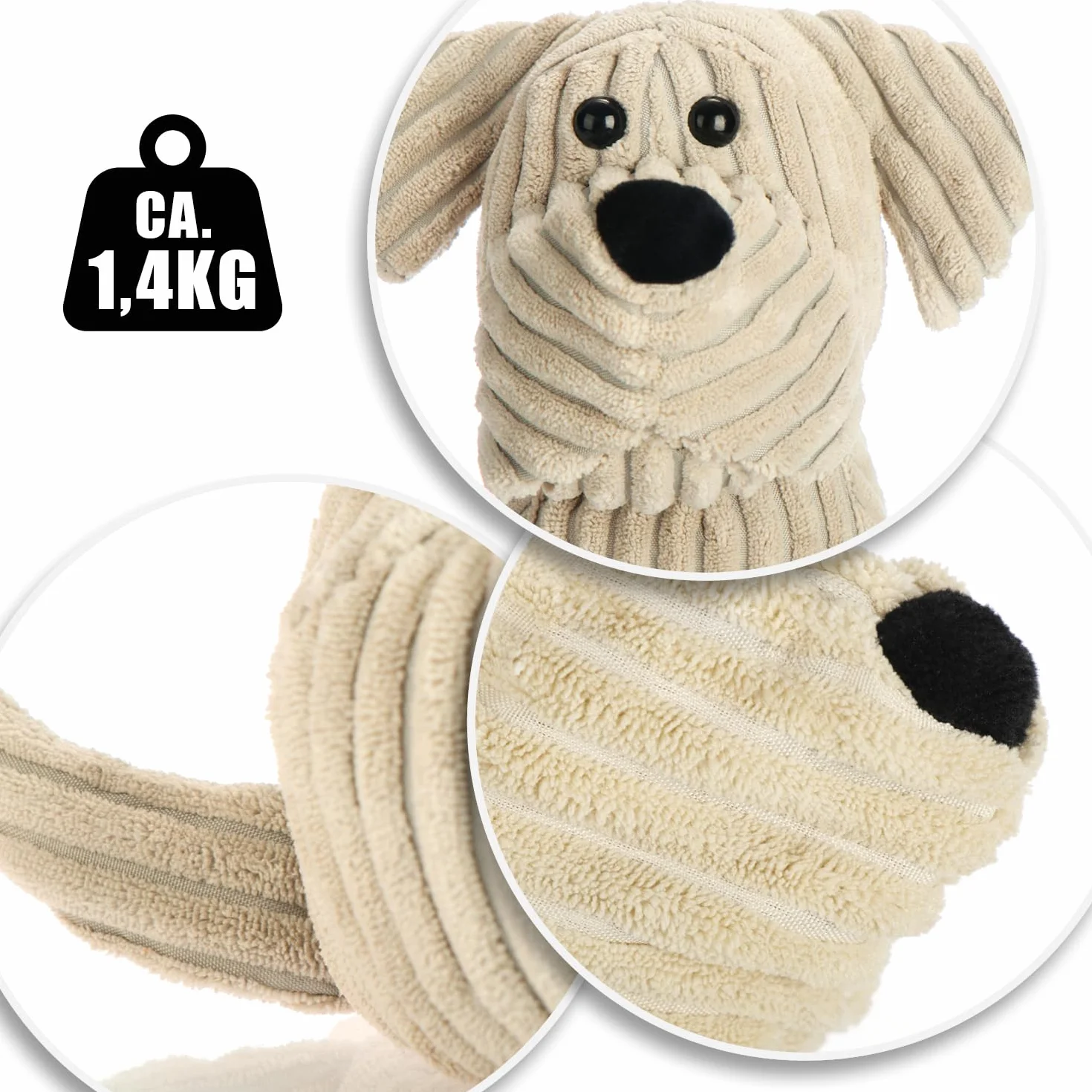 COM-FOUR® odbojnik - ciezki uchwyt na drzwi - uroczy wzór psa - funkcjonalny dodatek do domu - korek do okien i drzwi - idealny do przeciagów (Oskar, pies)