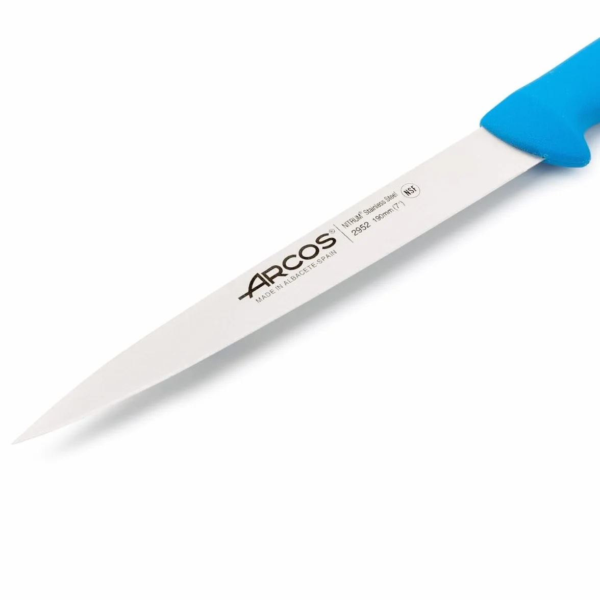 Arcos 295223 seria 295 2900-filet nóż ostrze nitrum 190 mm (7,48 cala) uchwyt polipropylenowy niebieski 18/8 stal nierdzewna