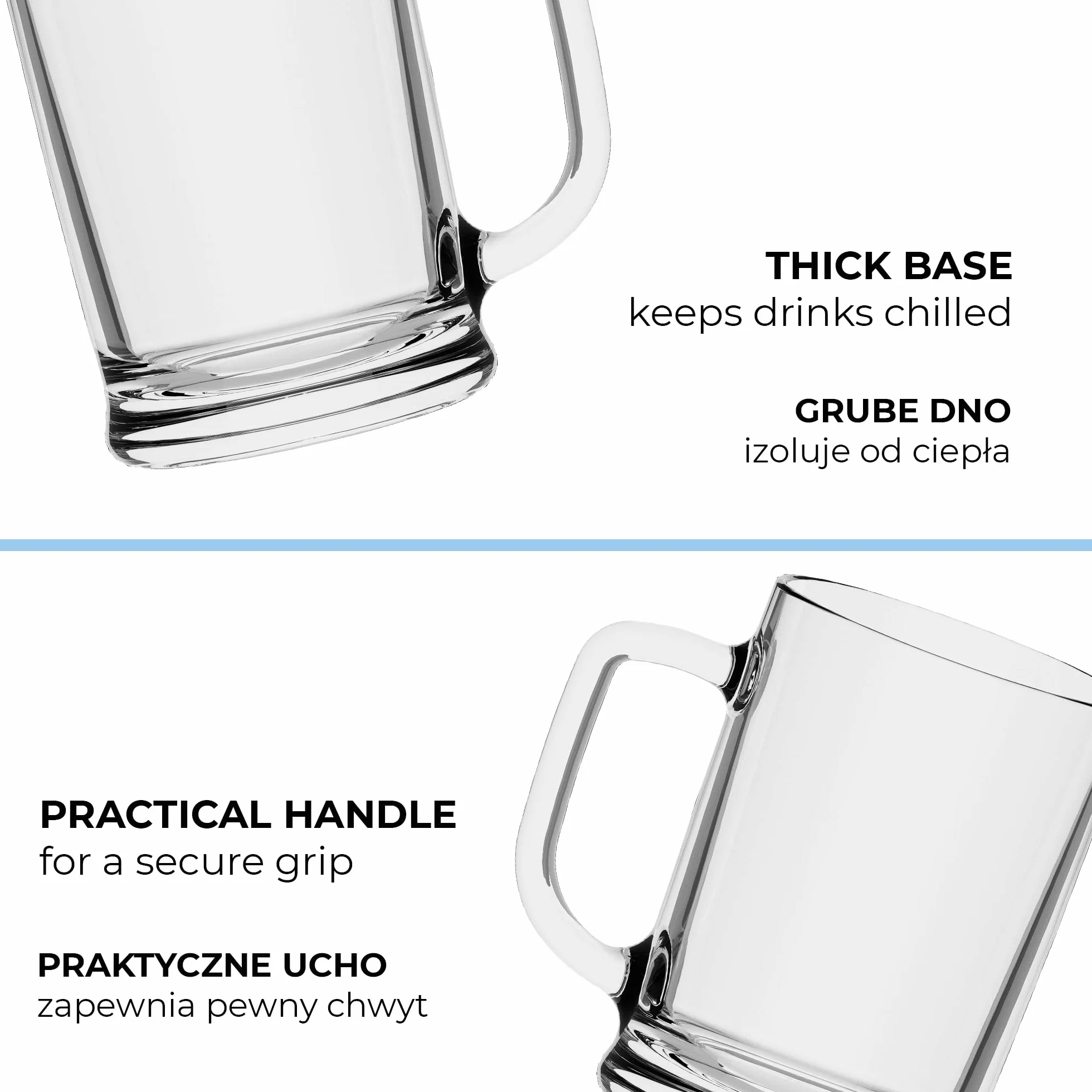 Kufel do Piwa Zestaw 6 Sztuk 500 ml TREND FOR HOME Kolekcja Ulf