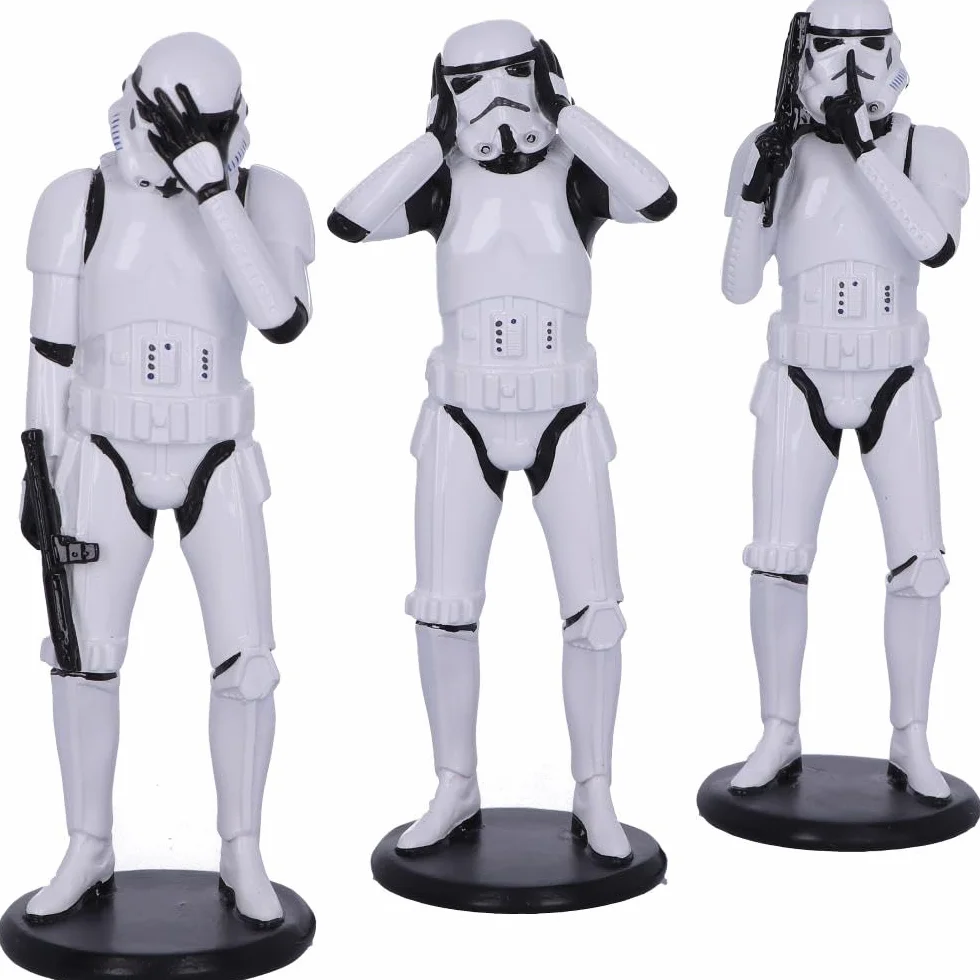 Nemesis Now Oryginalny szturmowiec trzy mądre figurki science fiction, białe, 14 cm