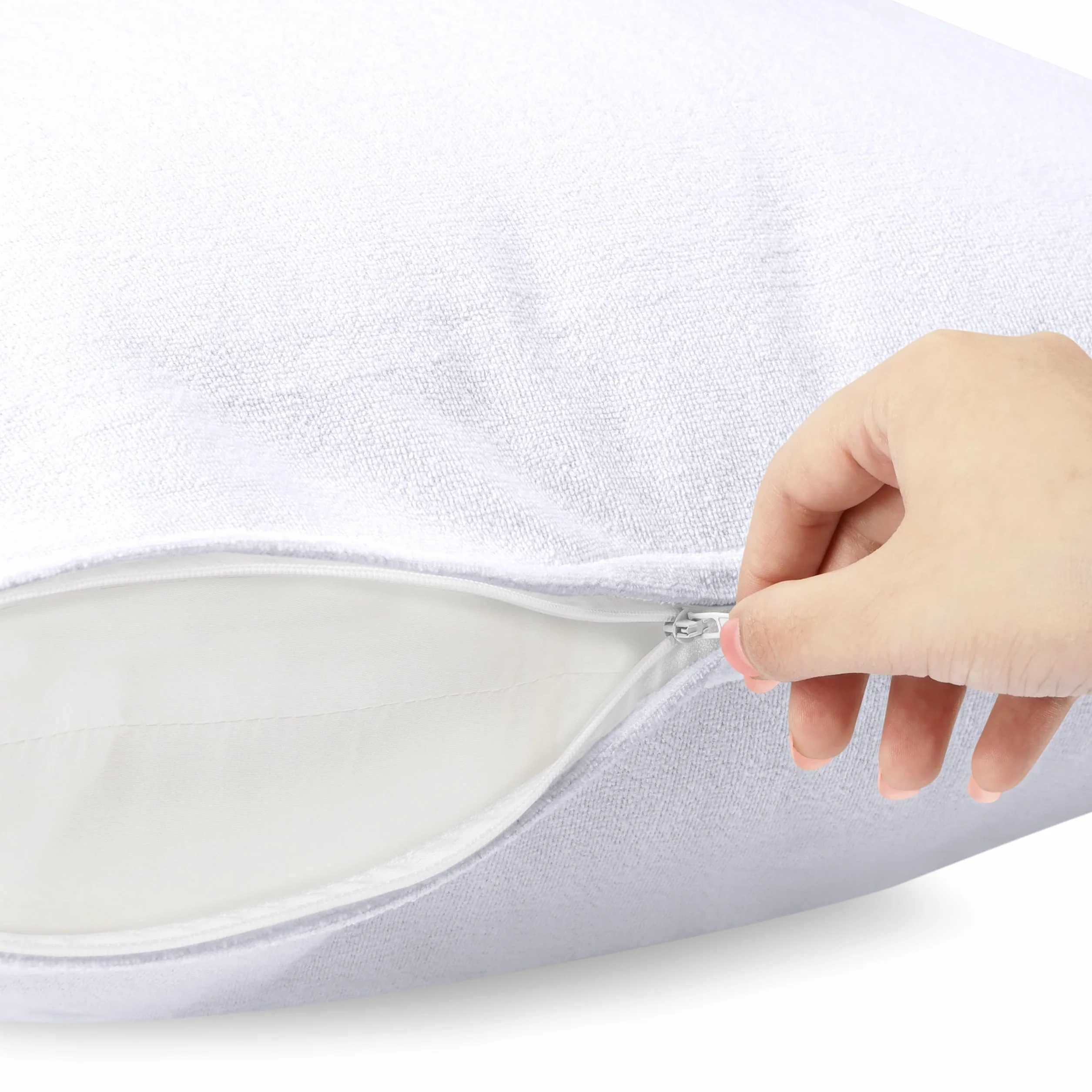 Utopia Bedding Poszewka na poduszkę 80x80 cm (zestaw 2) Wodoodporna z zamkiem błyskawicznym, poszewka frotte