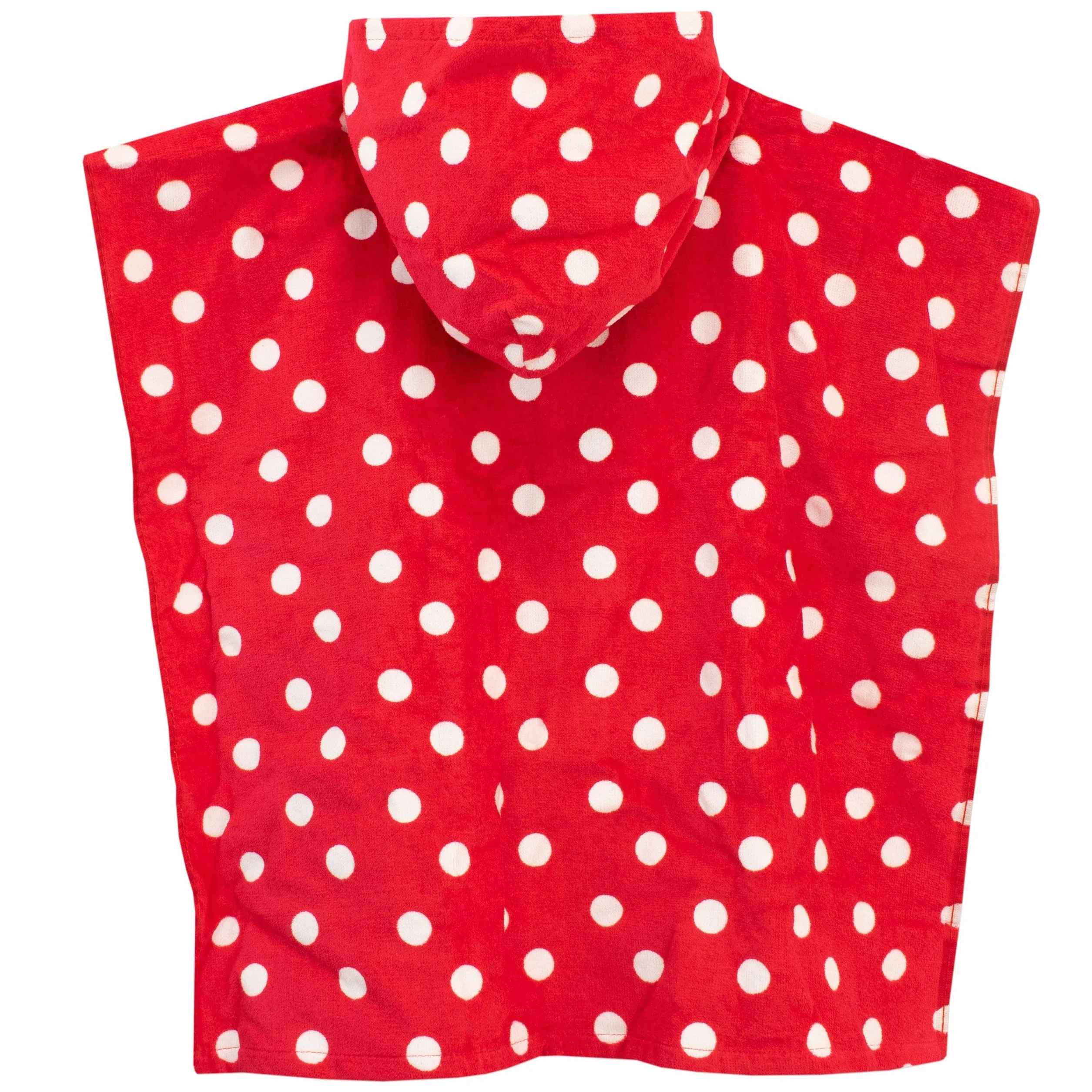 Disney Girls Minnie Mouse Towel Kids Hooded Poncho For Bath Swim or Beach Red One Size