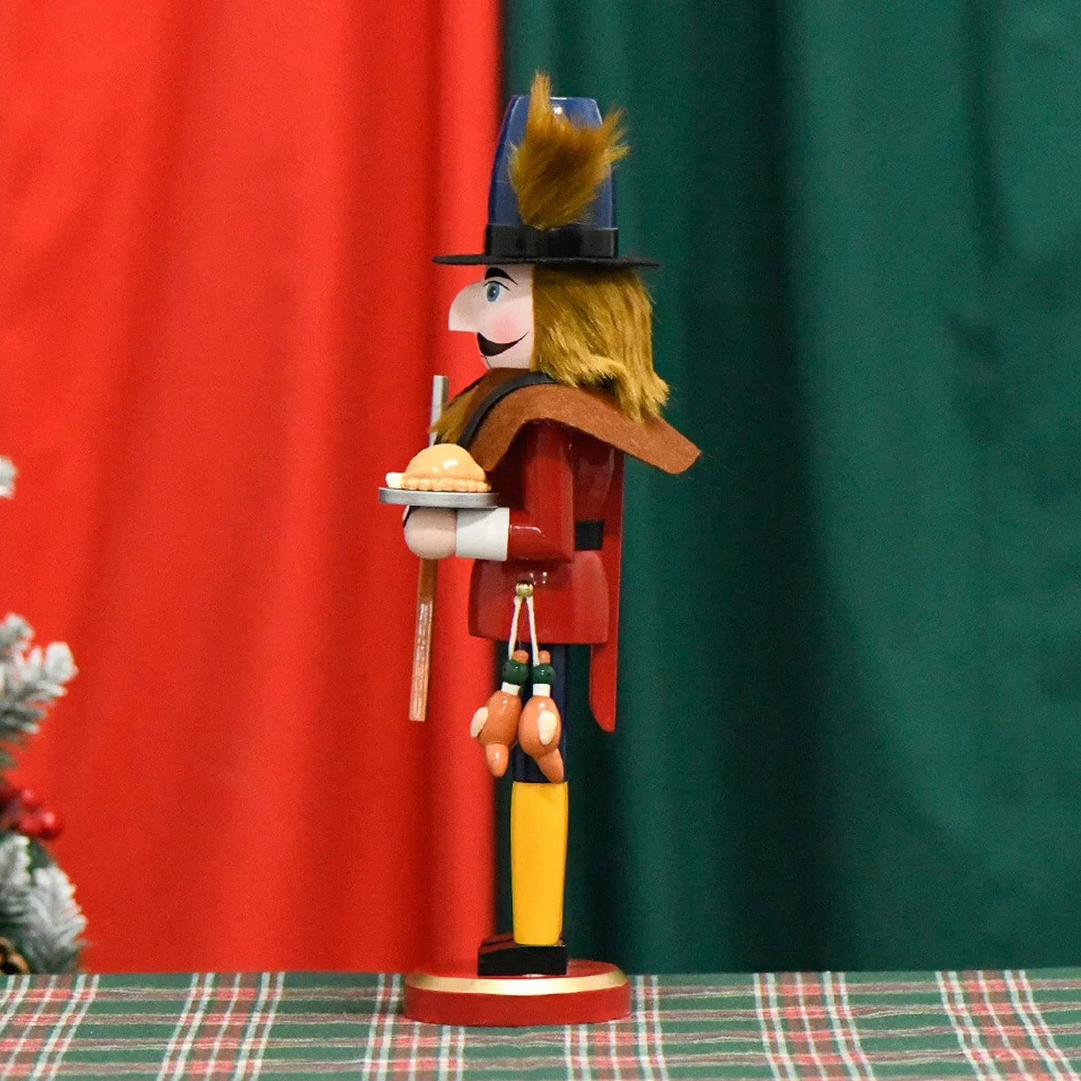 Traditional Wooden Nutcracker, King Nutcracker Figure, Nutcracker Christmas Decor, Nutcracker Ornament, X Mas Nutcracker Model, 15inches Classic Christmas Decoration for Christmas Decorations