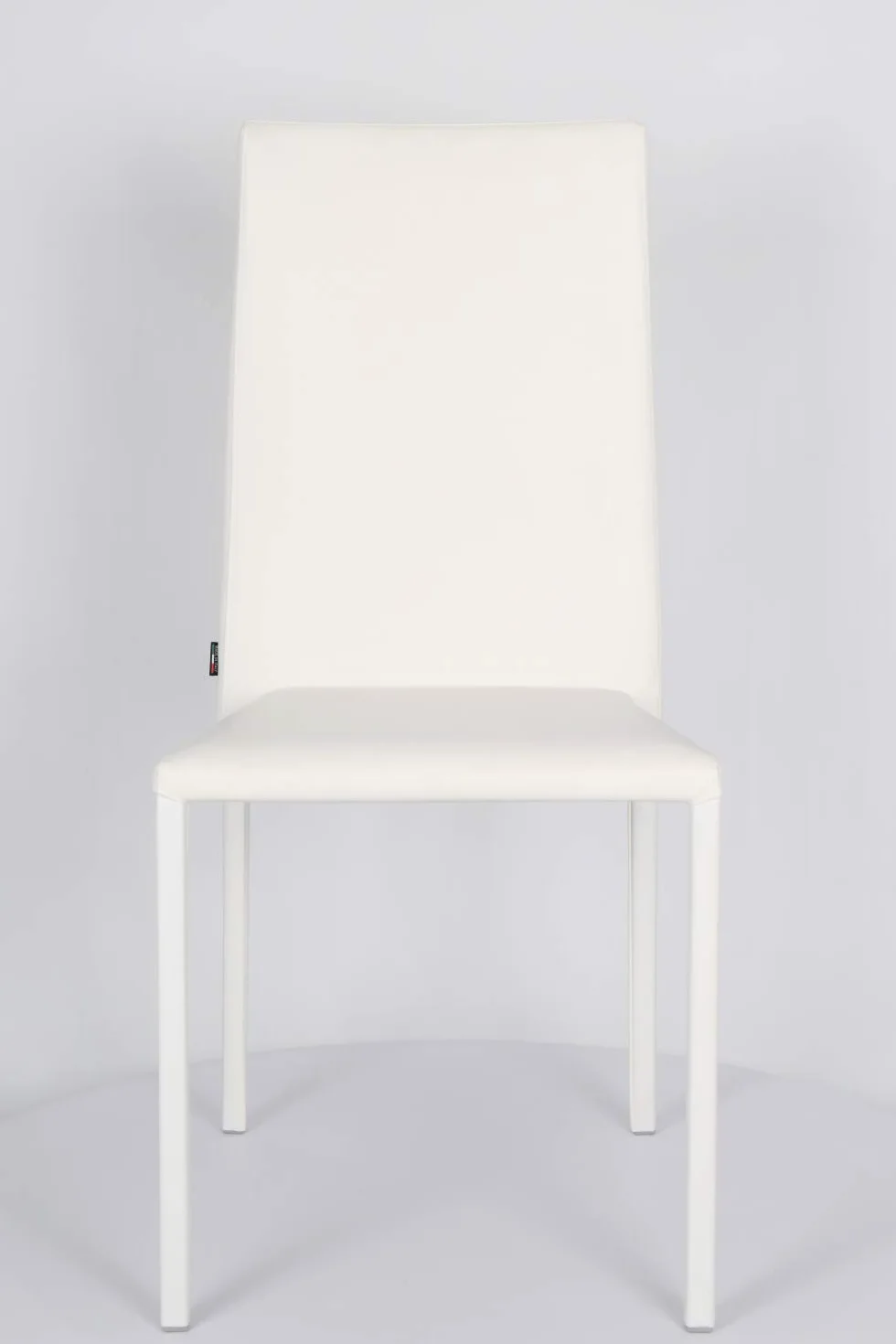 t m c s Tommychairs zestaw 4 krzeseł do układania w stosy Julia do kuchni barowej i jadalni, wytrzymała, wyściełana stalowa rama i wyłożona sztuczną skórą w kolorze białym