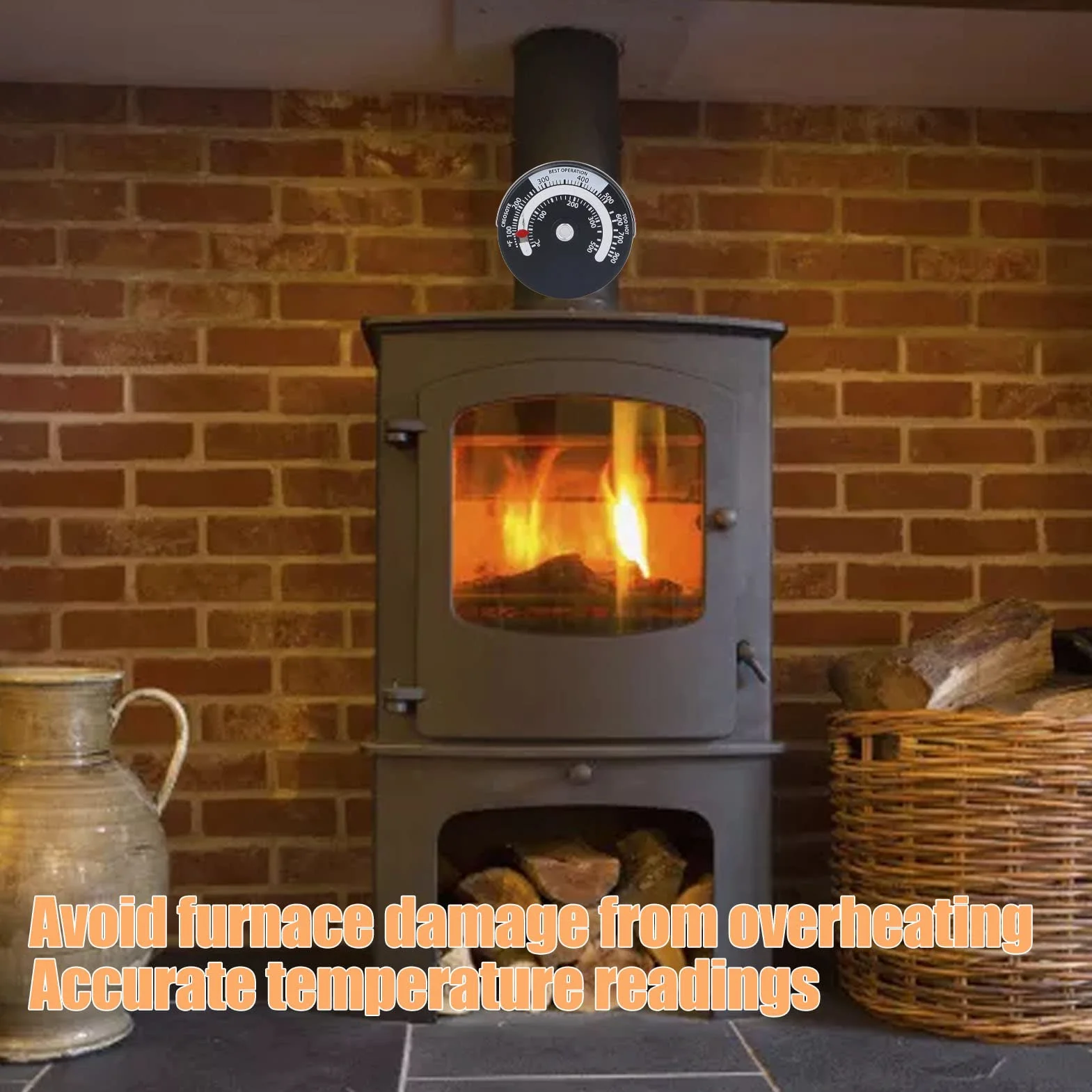 Termometr do Pieca Magnetycznego 0 ℃ -500 ℃ Termometr do Piekarnika ze Stopu Aluminium do Pieca Opalanego Drewnem Kuchenka Gazowa Piec na Pelety