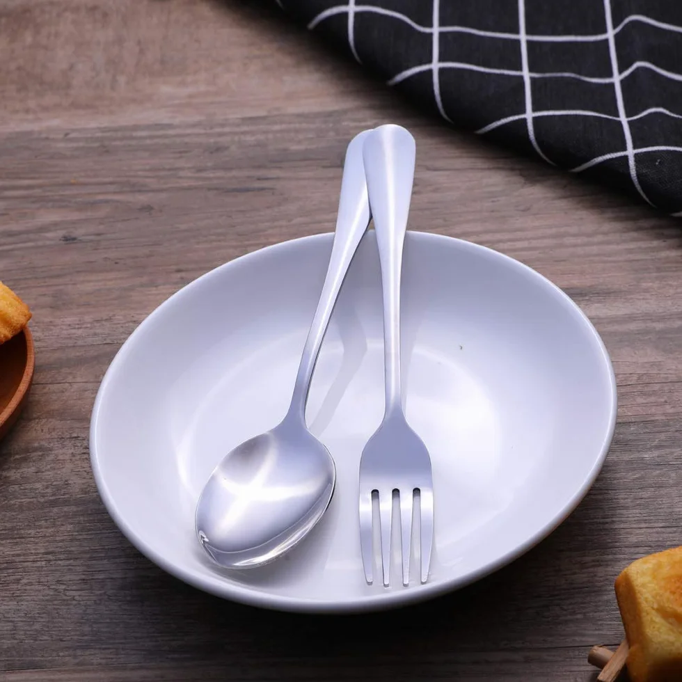 Zestaw 6 łyżeczek ze 304 stali nierdzewnej, łyżka do zupy, łyżka obiadowa, 20 cm. 6 szt. łyżeczki (6 szt, 1)