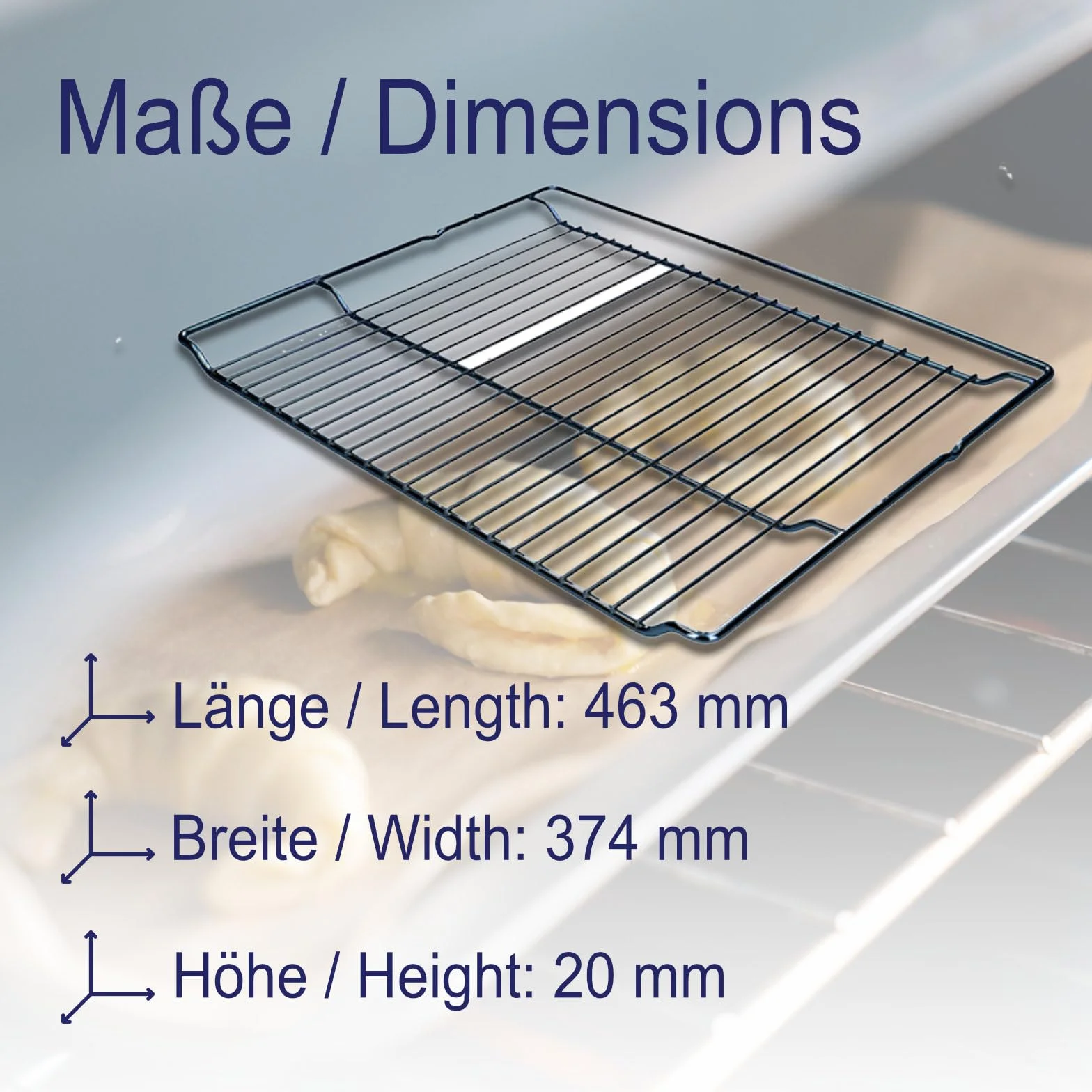 LUTH Premium Profi Parts Ruszt do piekarnika, ruszt do grillowania, 465 x 375 mm, kompatybilny z Bosch Siemens 00574876 574876 HEZ334000 CZ1432X1, ruszt kratowy, ruszt do piekarnika