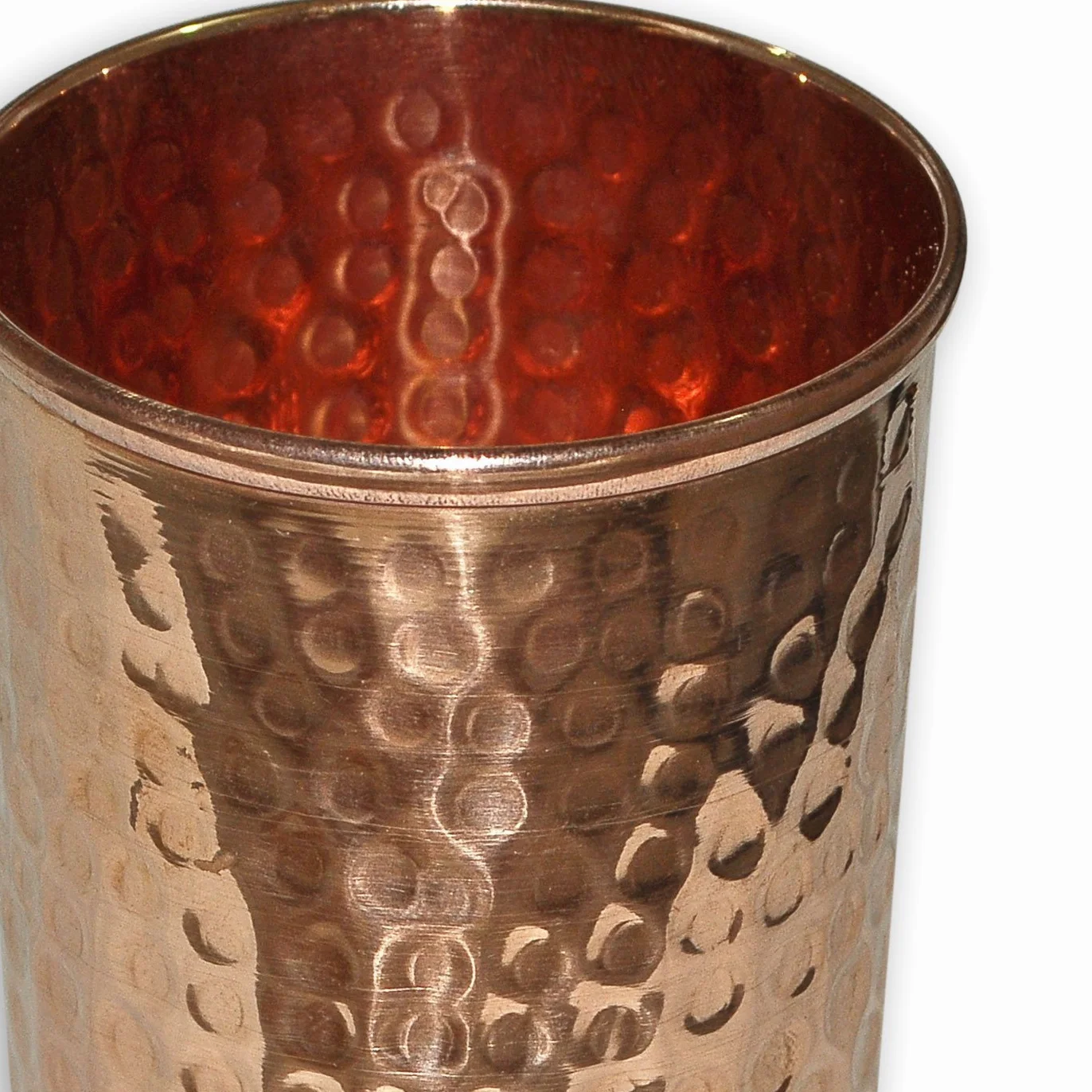 Copper Ręcznie wykonane kubki z czystej miedzi do wody, styl indyjski, miedź, 4 sztuki