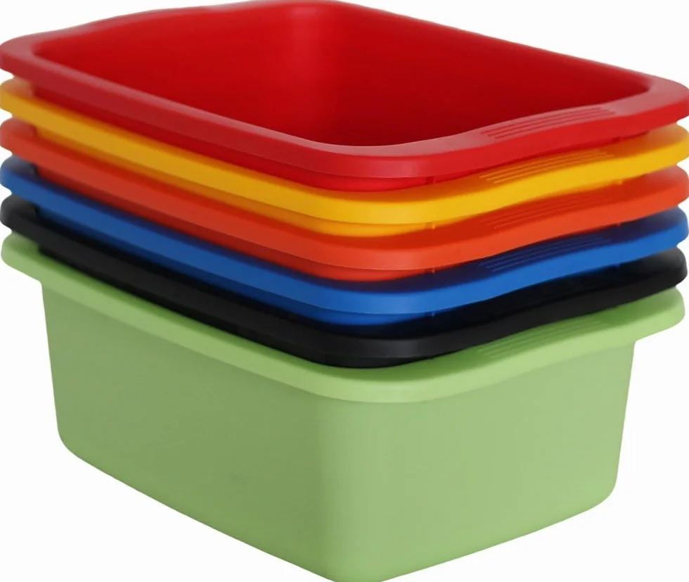 Macchiavelli czarna prostokątna umywalka. Plastikowa miska o pojemności 10L. Wielofunkcyjna taca mierzy 42 x 31 x 15,5 cm