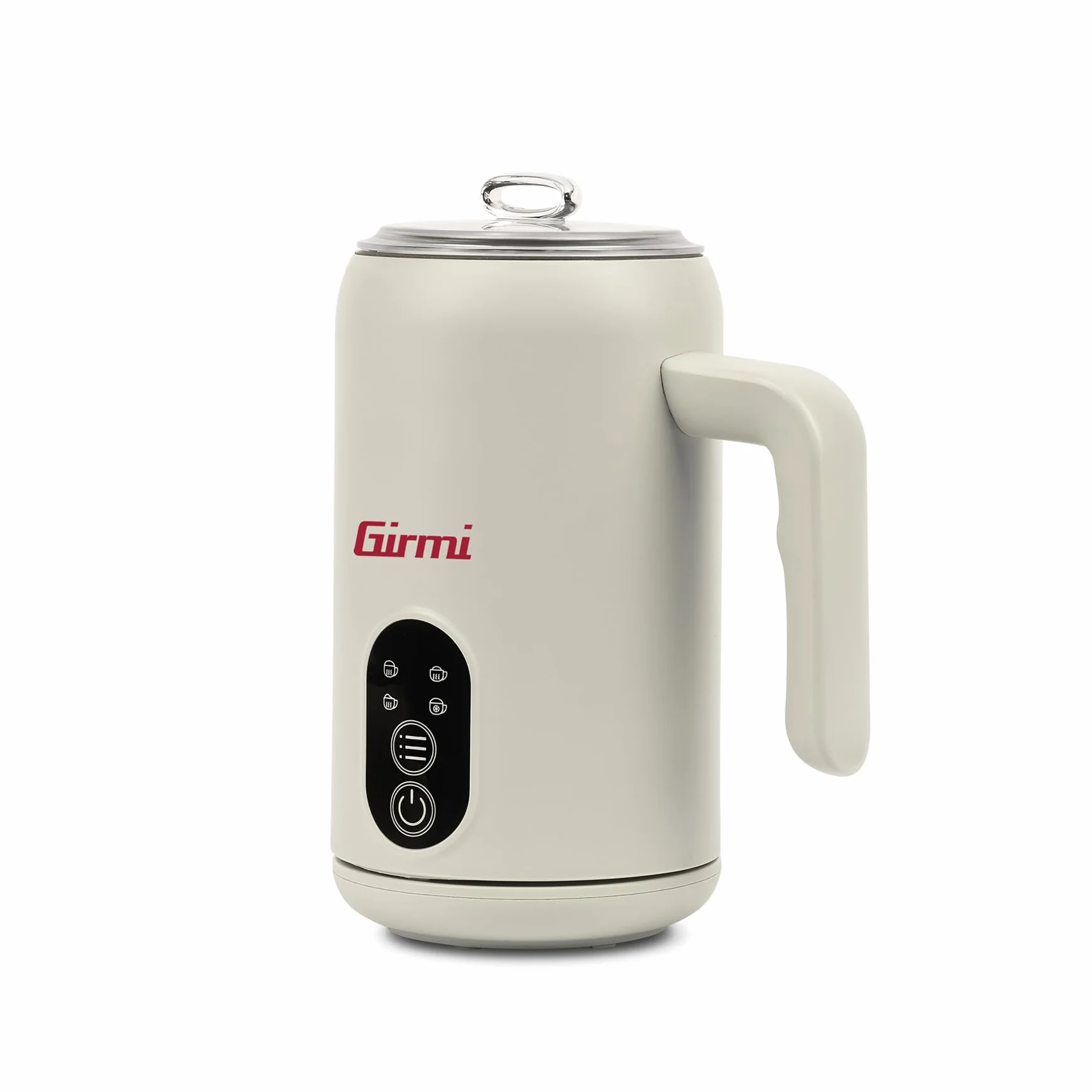 Girmi ML53 spieniacz do mleka, 500 W, pojemność 300 ml, automatyczne wyłączanie, 4 funkcje, gorące mleko, zimna pianka, ciepła i gęsta, zimna podstawka, sterowanie dotykowe, biały