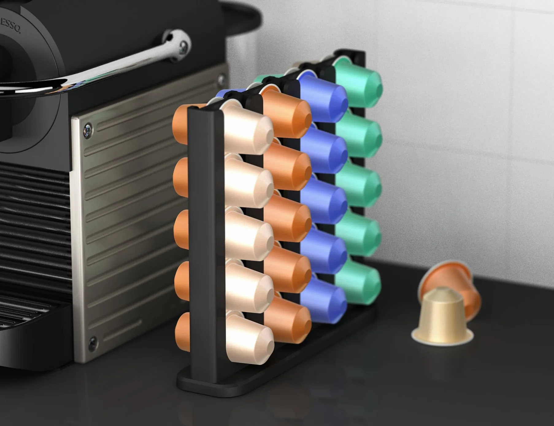 Uchwyt na kapsułki Nespresso 40 kapsułek dozownik stojak ścienny