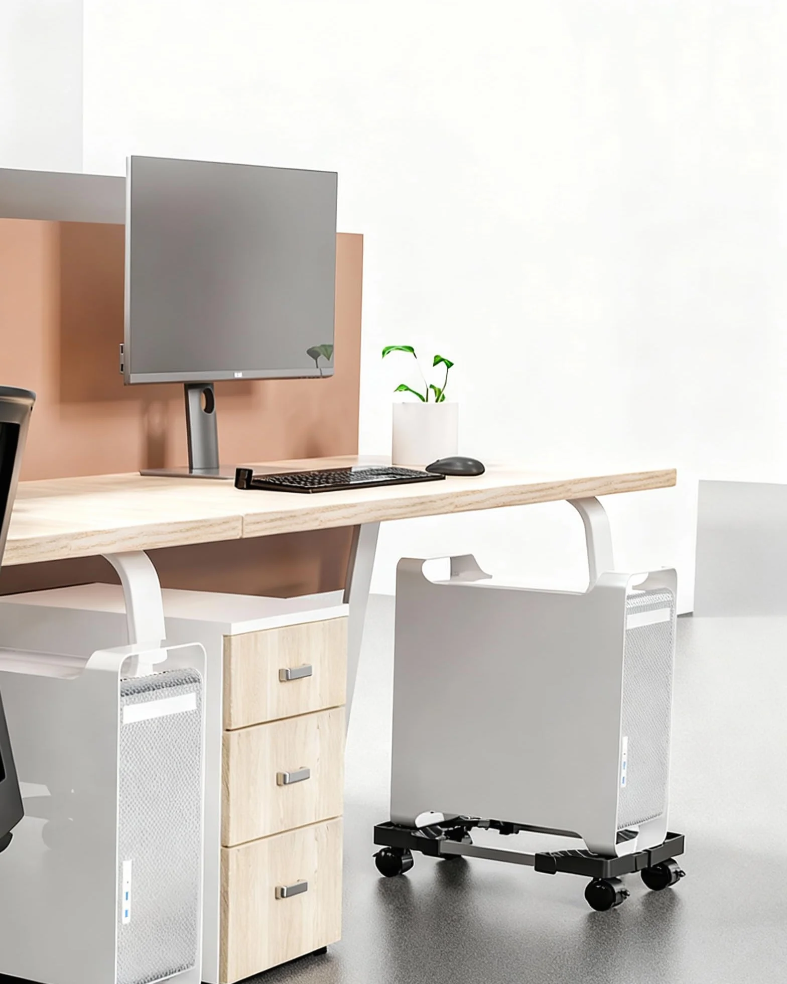 Mobilny aluminiowy stojak na procesor PC Tower z kółkami