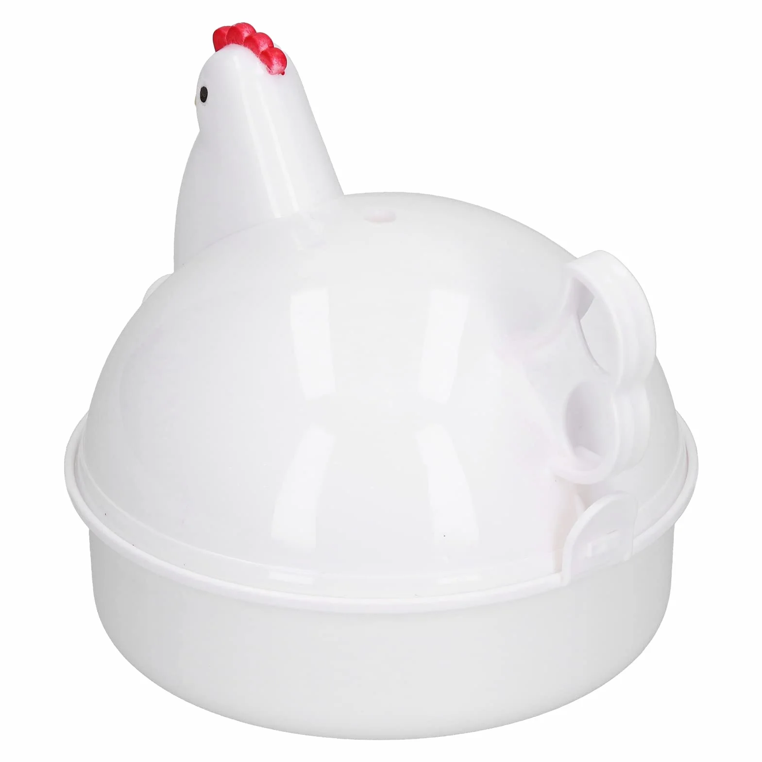 Tyenaza Egg Cooker, 4 Eggs Chicken‑Shaped Heat Microwave Eggs Boiler for Home Kitchen(12.3X13cm)