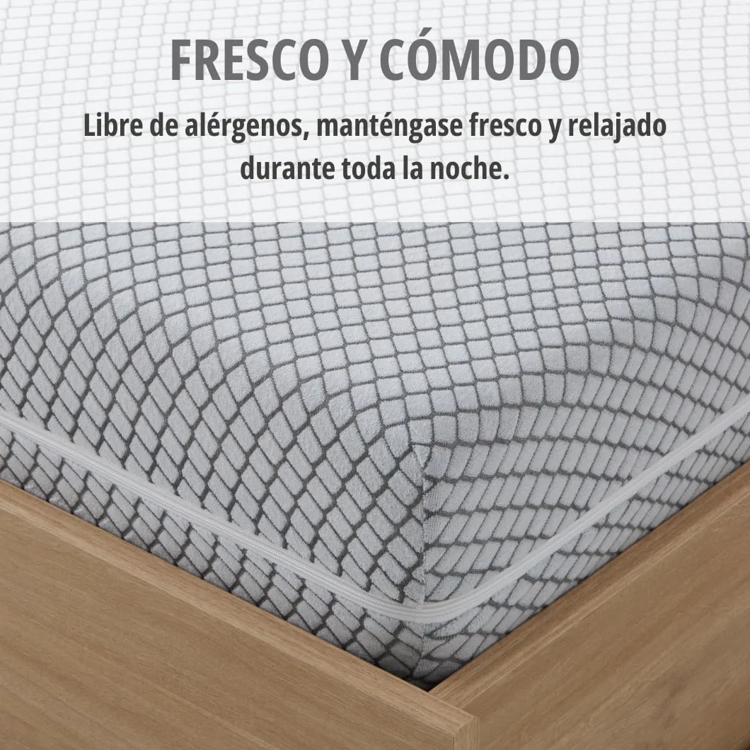 Degrees home - Teide - Pokrowiec na materac - Ochraniacz na materac 140 cm - Pokrowiec na materac z zamkiem błyskawicznym - Ochraniacz na materac przeciw roztoczom - Łóżko 140 cm